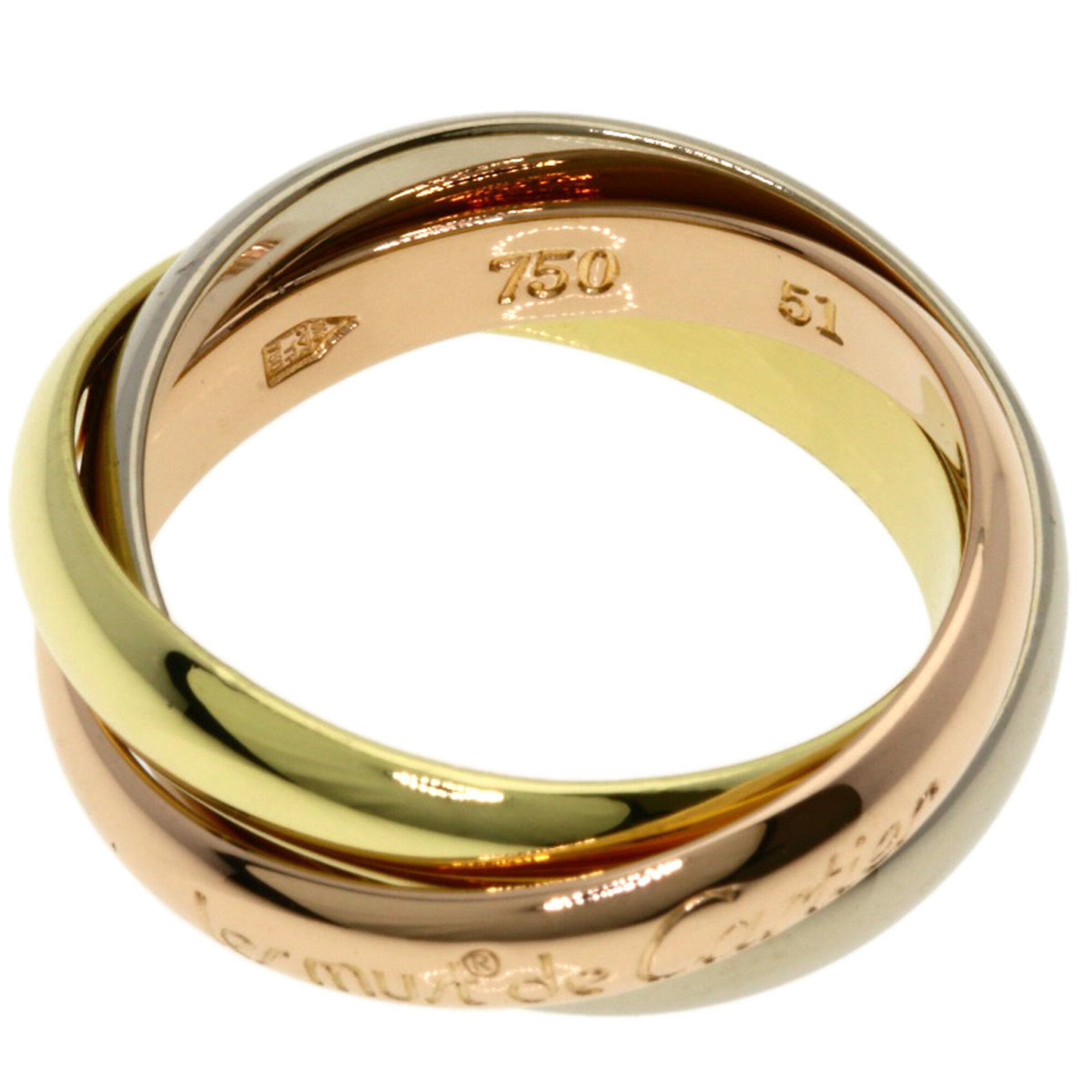Cartier Trinity Yellow Gold (18K) Pink Gold (18K) White Gold (18K) Band Ring (Pre-Owned)