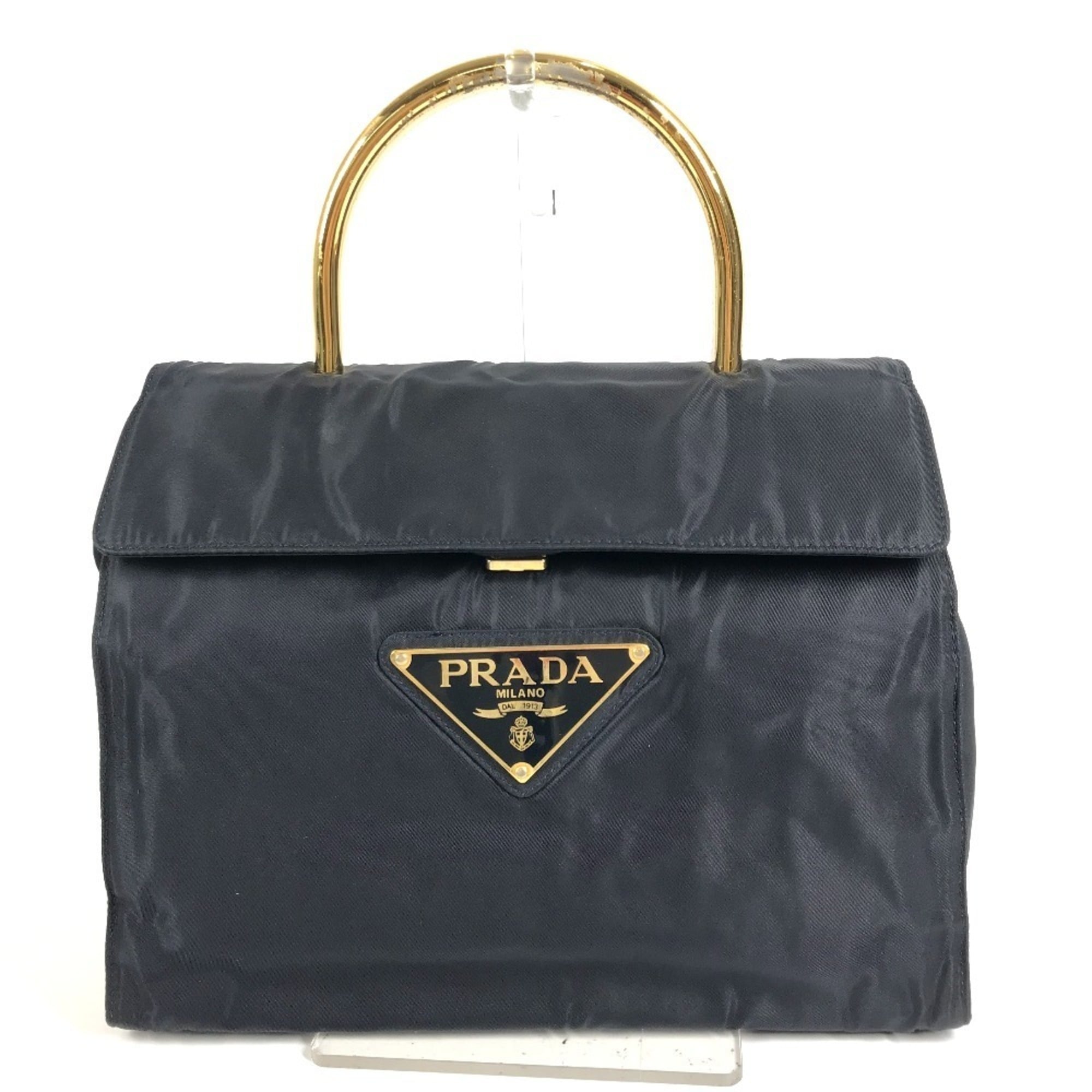 Prada Navy Nylon Handbag Tote Bag (Pre-Owned)