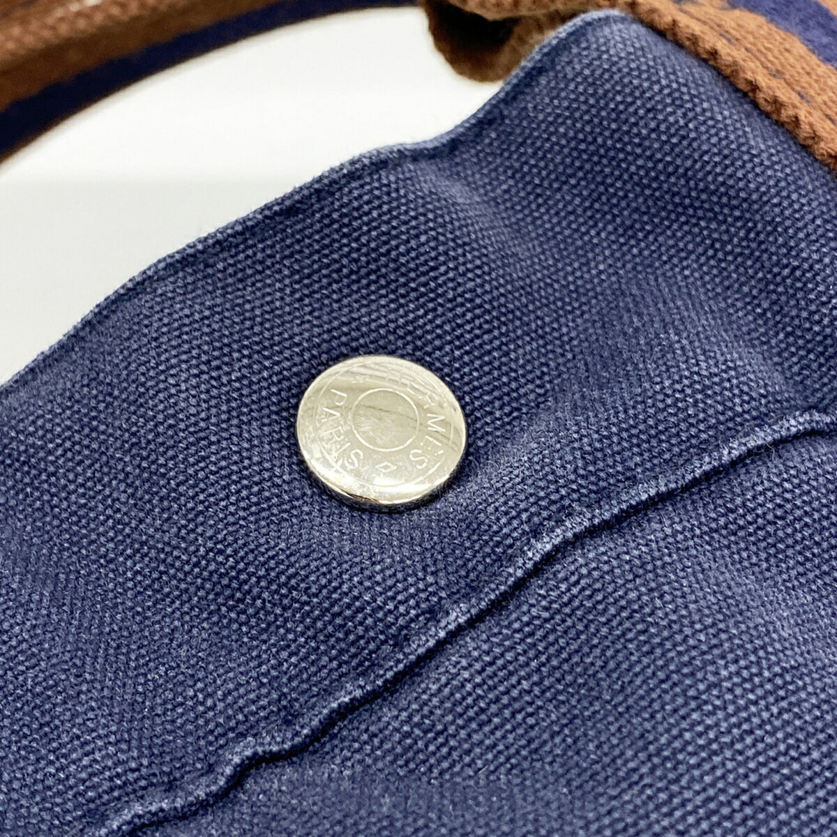 Hermes Navy Canvas Tote Bag (Pre-Owned)