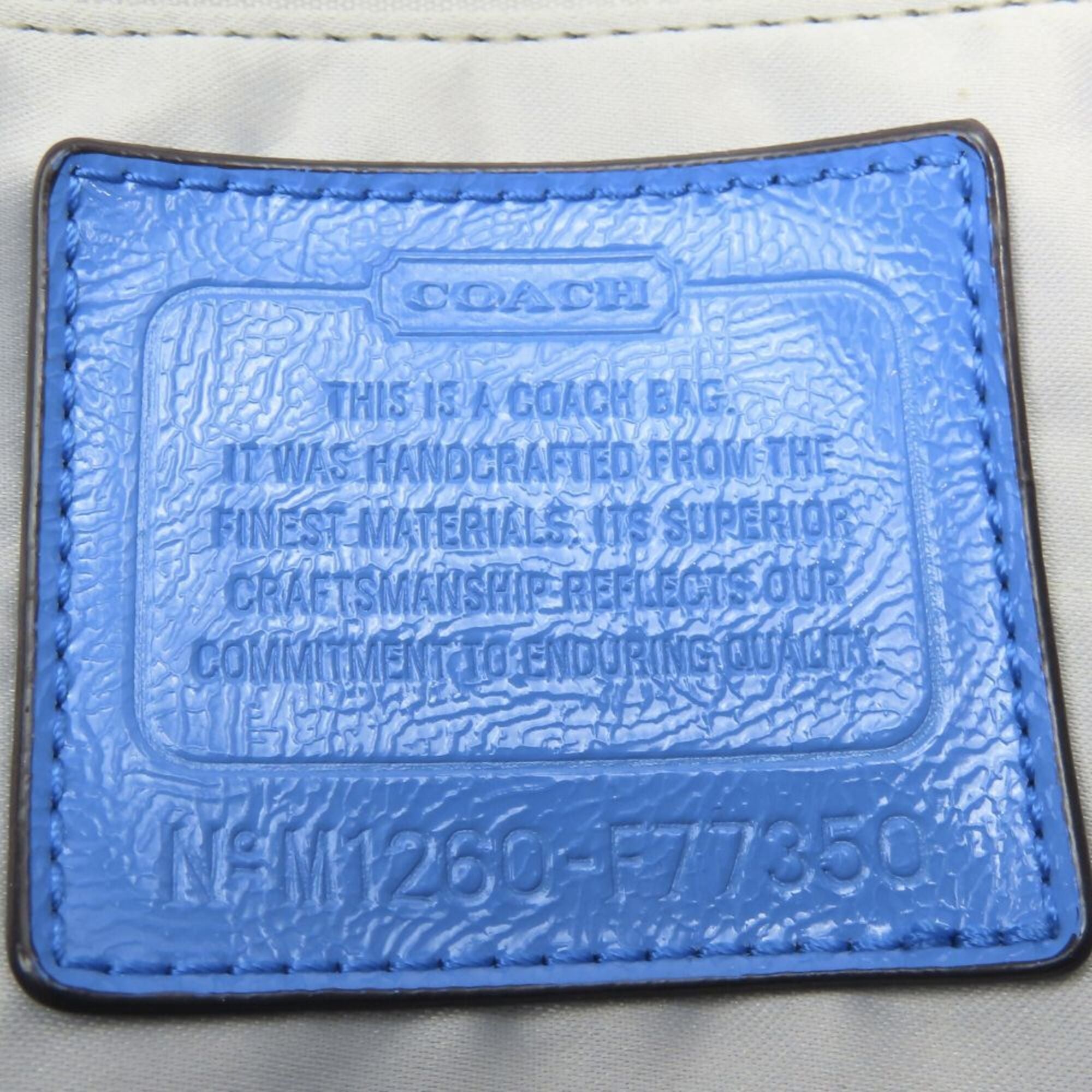 Coach Signature Blue Nylon Leather Backpack (Pre-Owned)