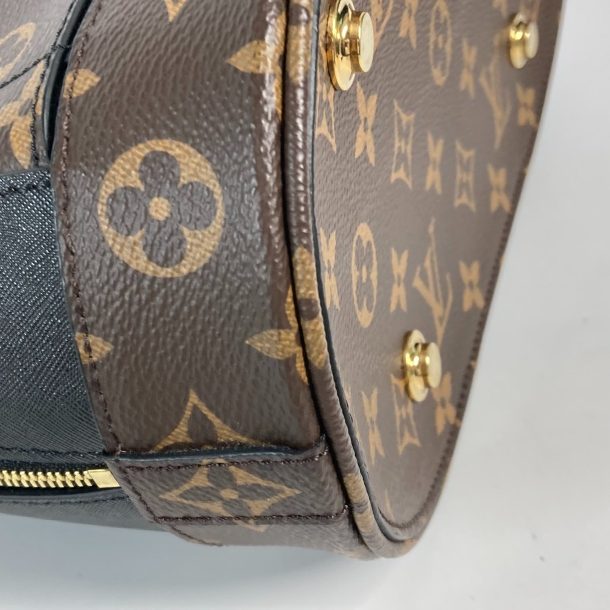 Louis Vuitton Black Brown Monogram Shoulder Bag Tote Bag (Pre-Owned)