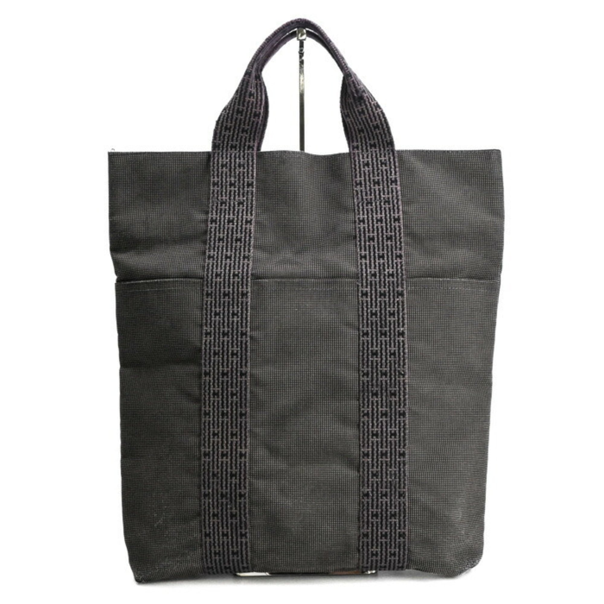 Hermes Gray Canvas Tote Bag (Pre-Owned)