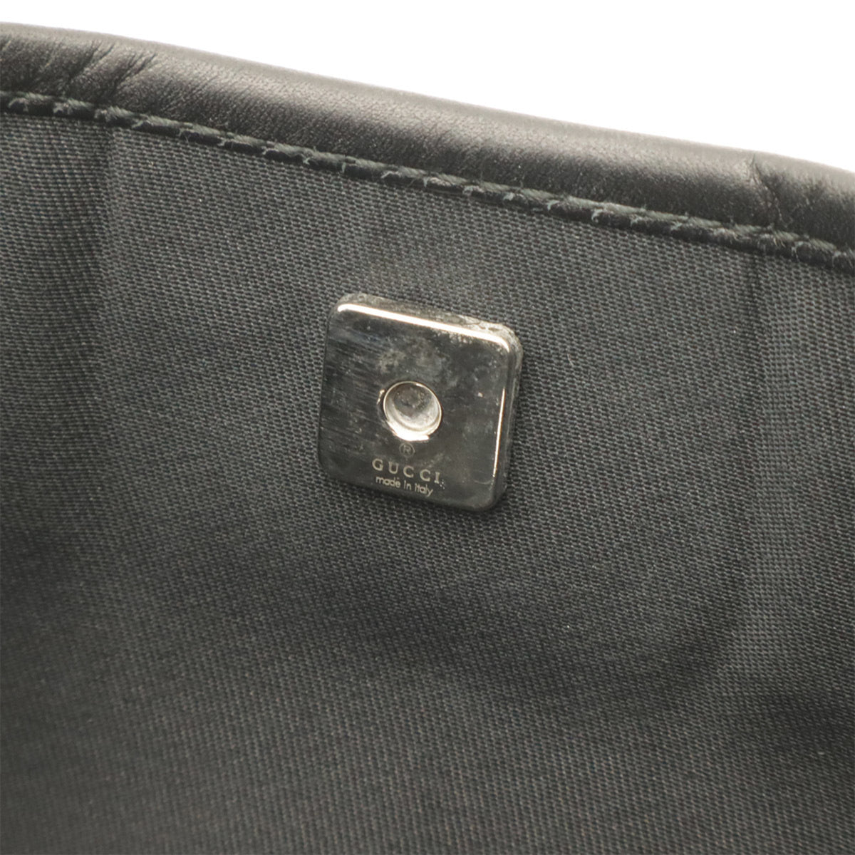 Gucci Black Canvas Leather Messenger Bag Shoulder Bag (Pre-Owned)
