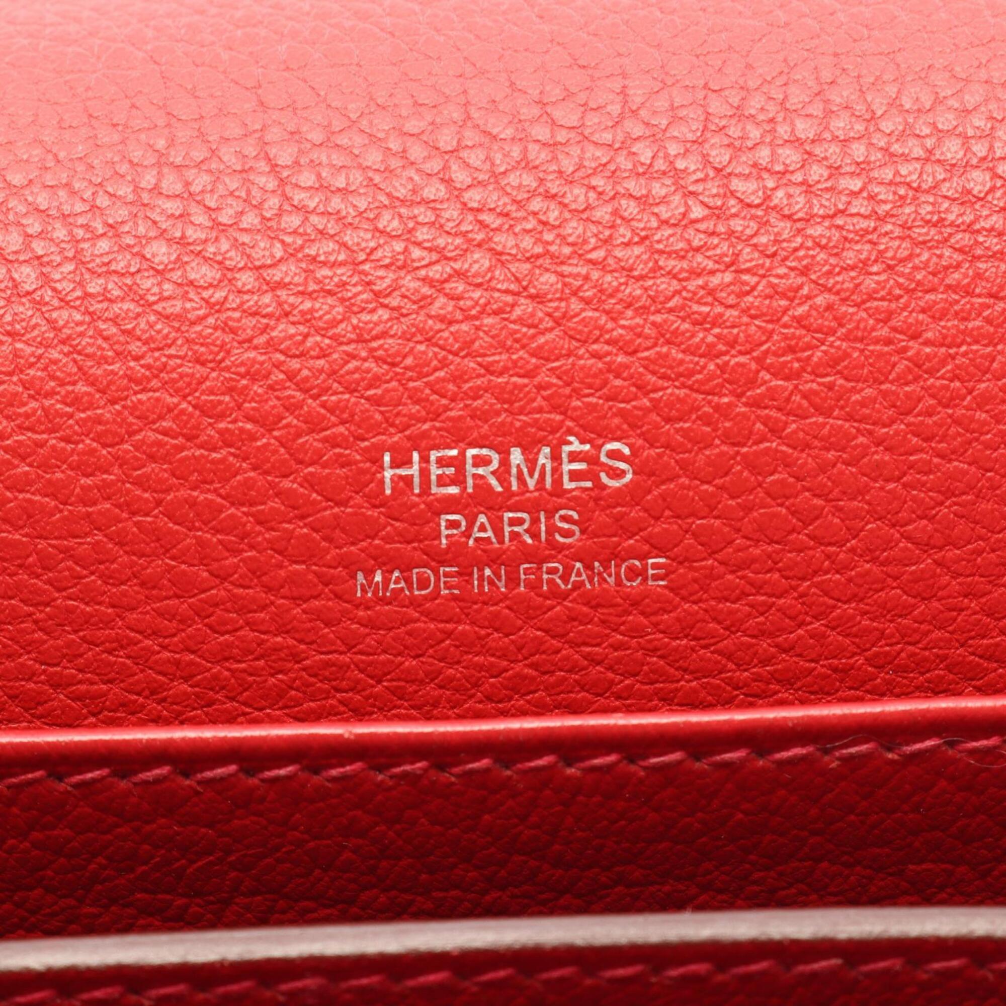 Hermes Red Color Evercalf Leather Handbag Shoulder Bag (Pre-Owned)