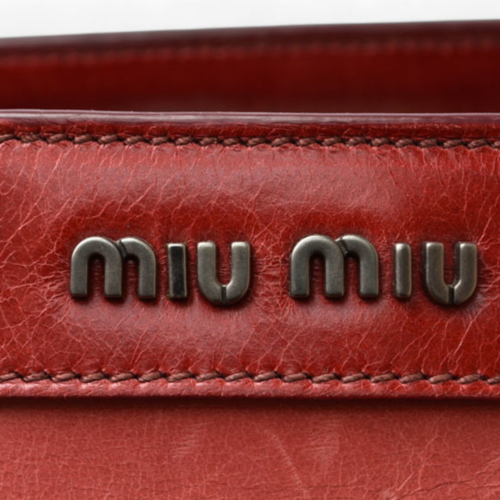 Miu Miu Leather Handbag Shoulder Bag Tote Bag (Pre-Owned)