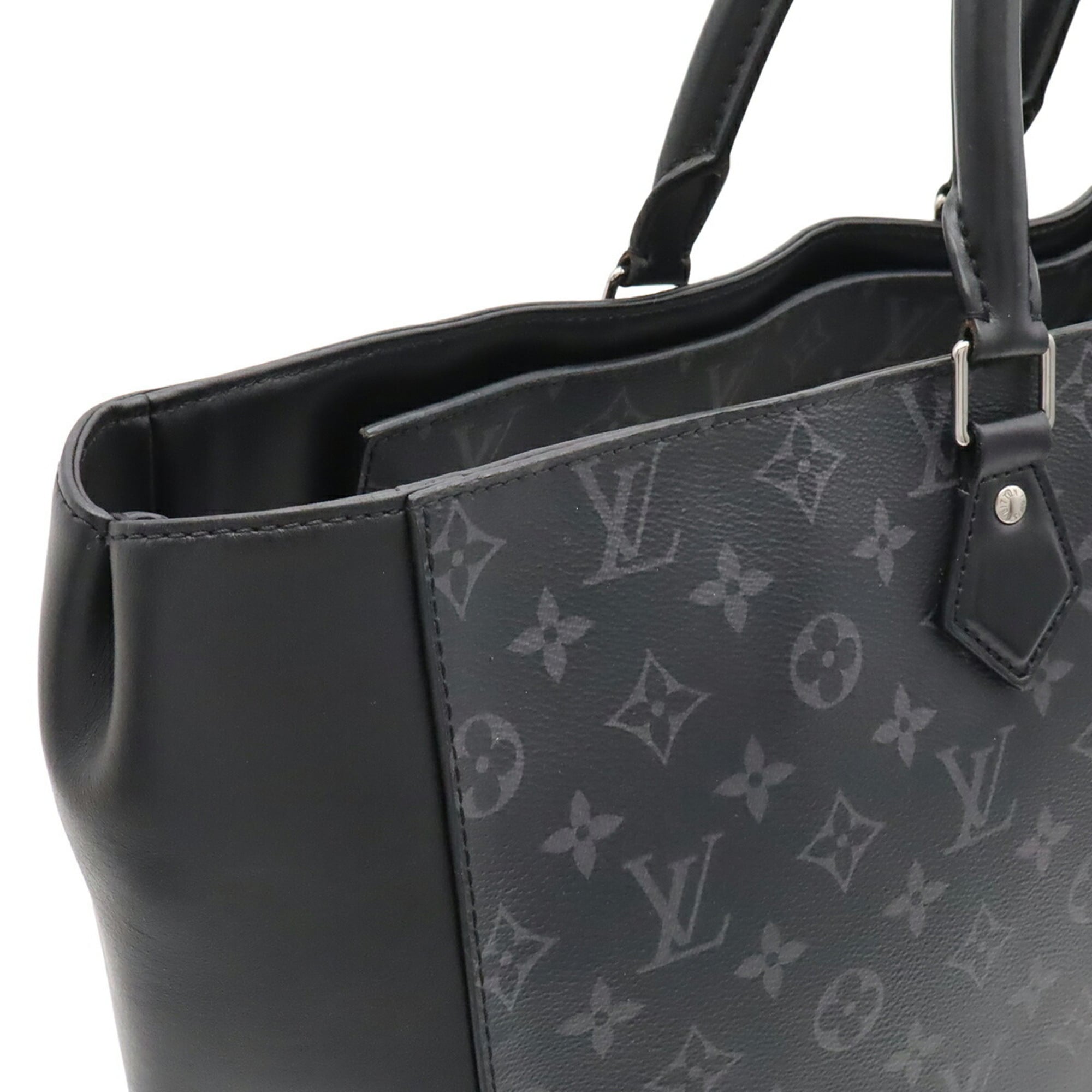 Louis Vuitton Black Gray Monogram Eclipse Canvas Pvc Coated Canvas Leather Handbag Pouch Tote Bag (Pre-Owned)