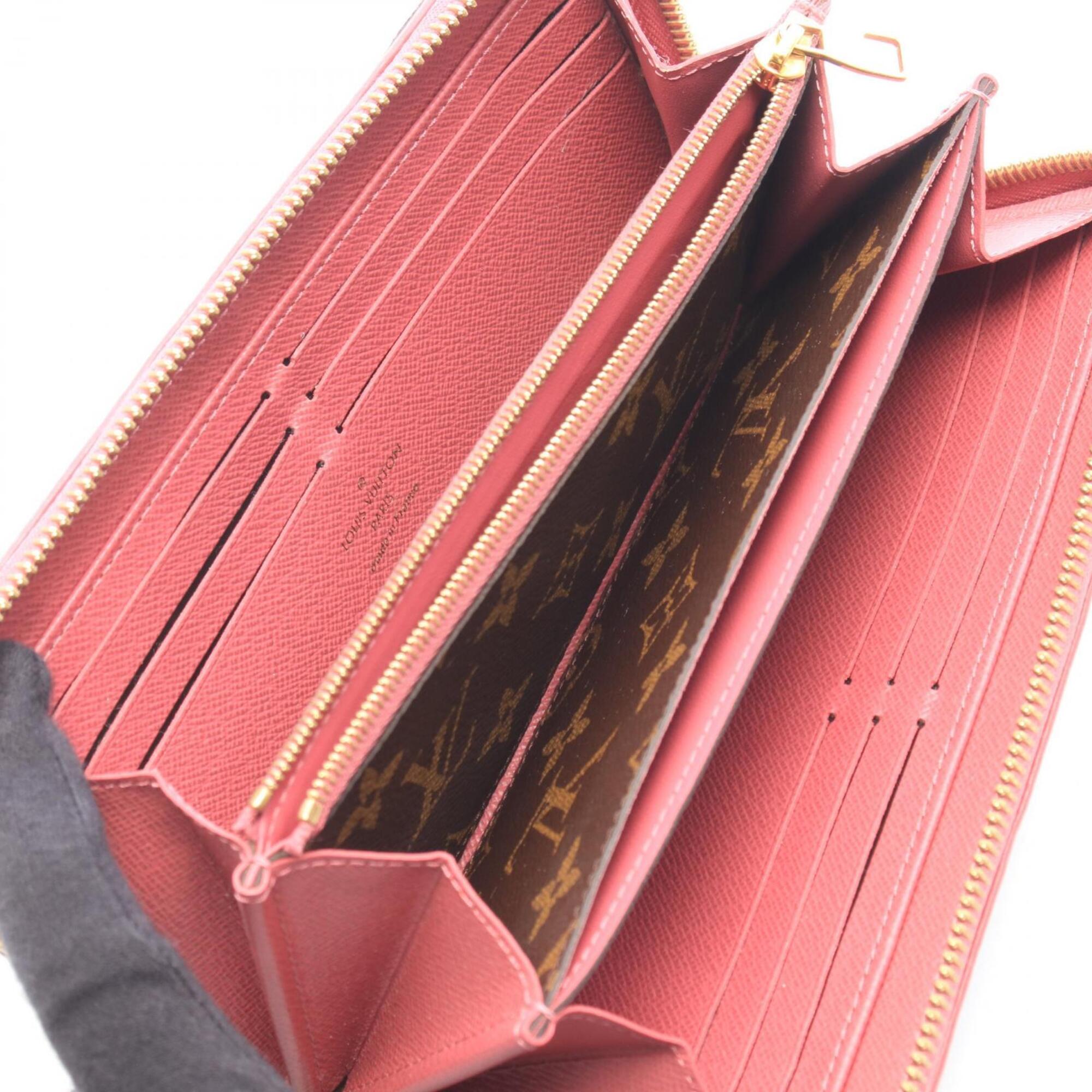 Louis Vuitton Brown Monogram Pink Leather Pvc Long Wallet (Bi-Fold) (Pre-Owned)