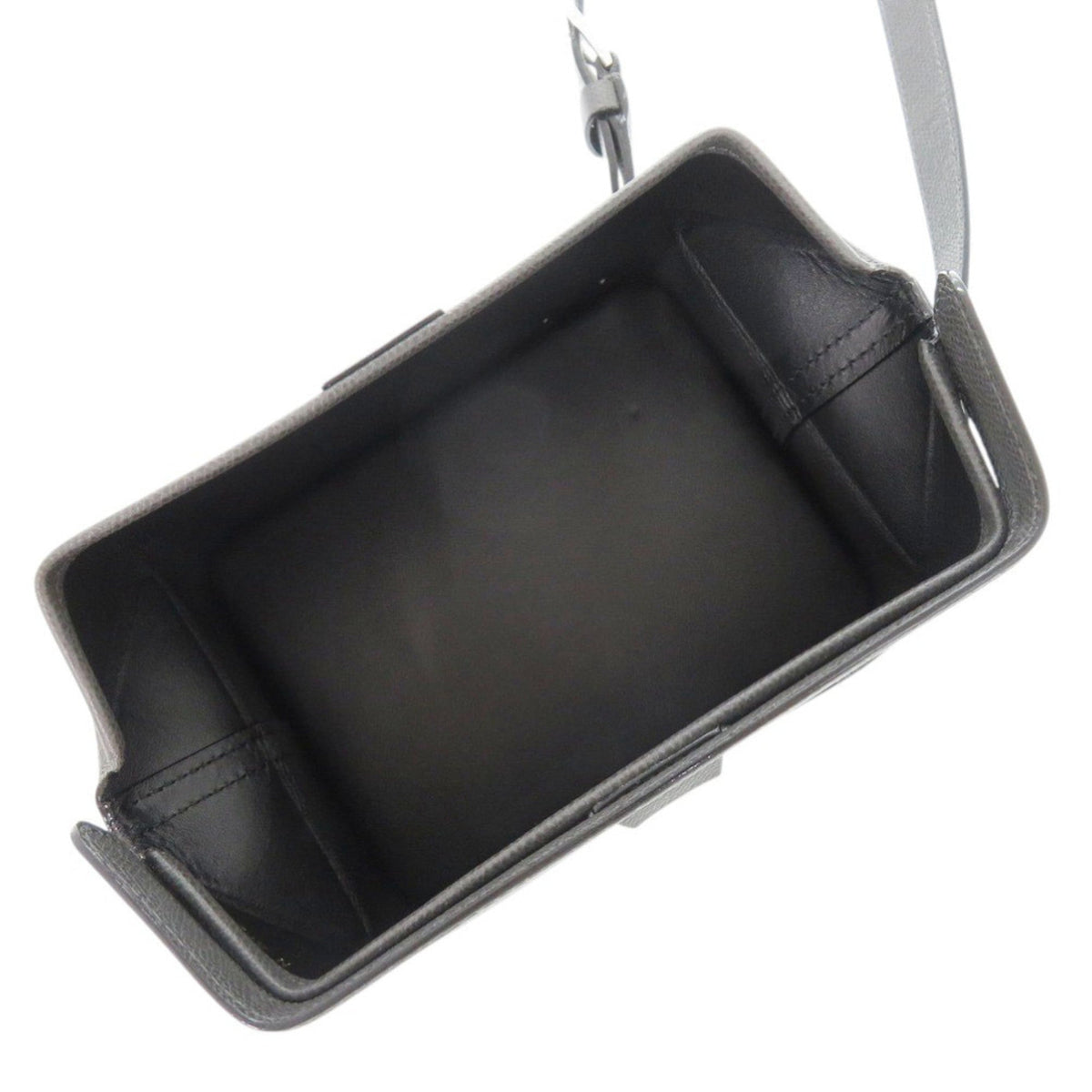 Valextra Gray Leather Shoulder Bag (Pre-Owned)