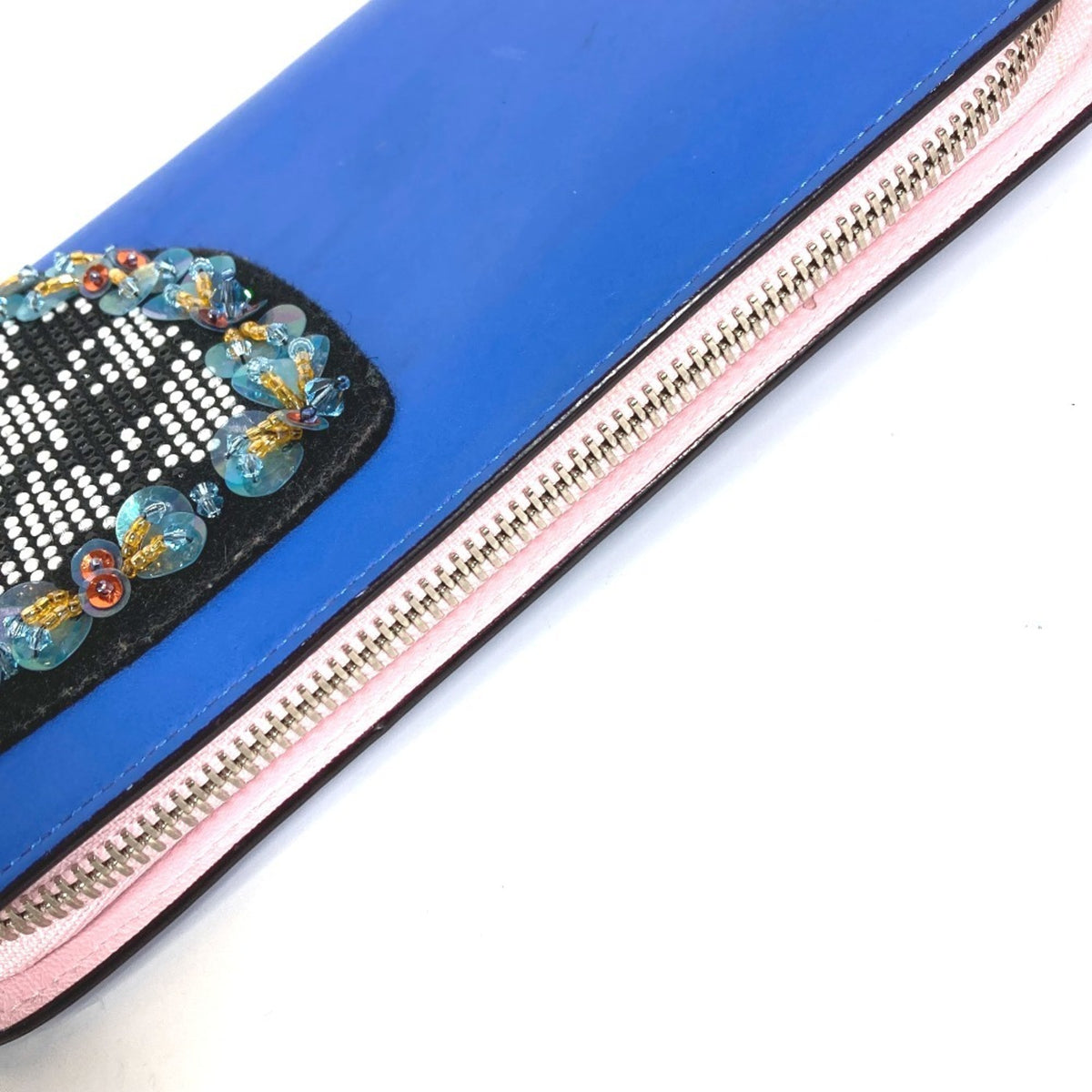 Christian Dior Black Blue Leather Long Wallet (Bi-Fold) (Pre-Owned)