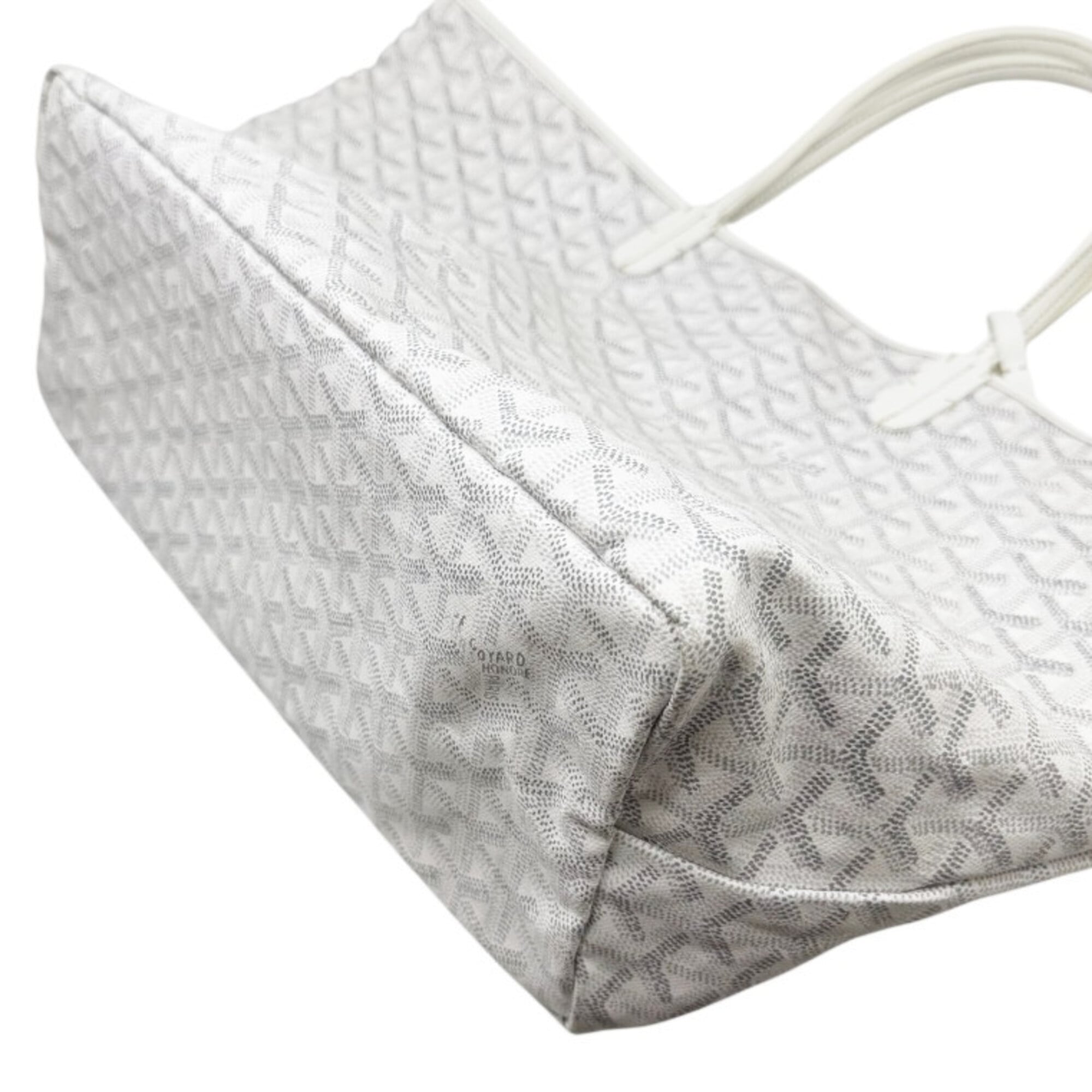 Goyard White Coated Canvas Leather Shoulder Bag Tote Bag (Pre-Owned)