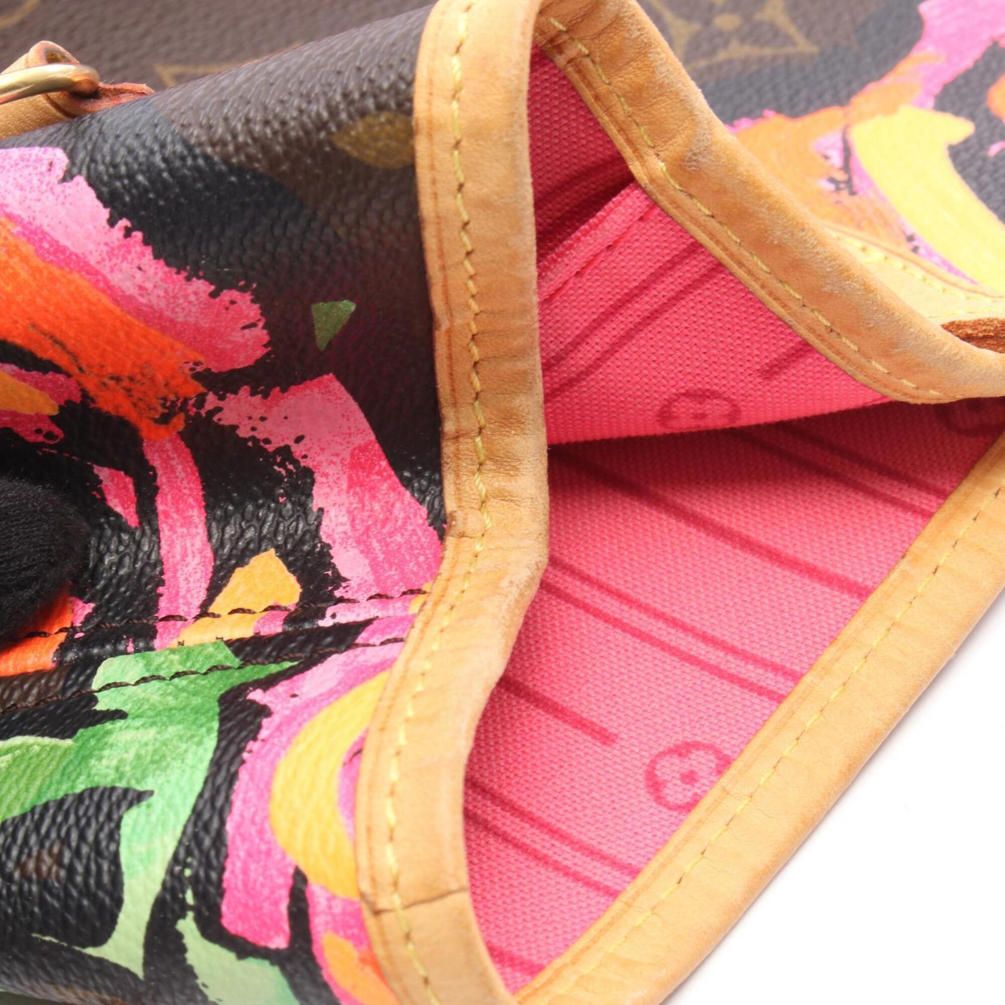 Louis Vuitton Brown Monogram Rose Multi-Color Pink Coated Canvas Leather Tote Bag (Pre-Owned)