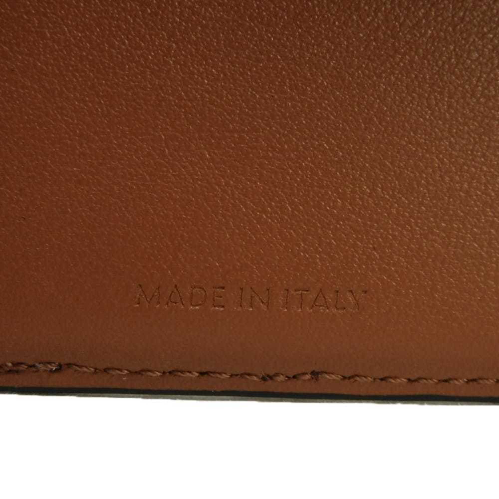 Celine Black Brown Coated Canvas Leather Wallet (Tri-Fold) (Pre-Owned)