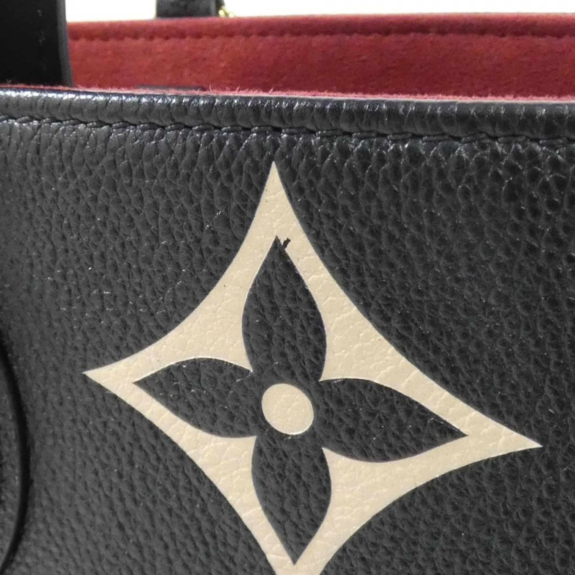 Louis Vuitton Beige Bicolor Black Leather Handbag (Pre-Owned)