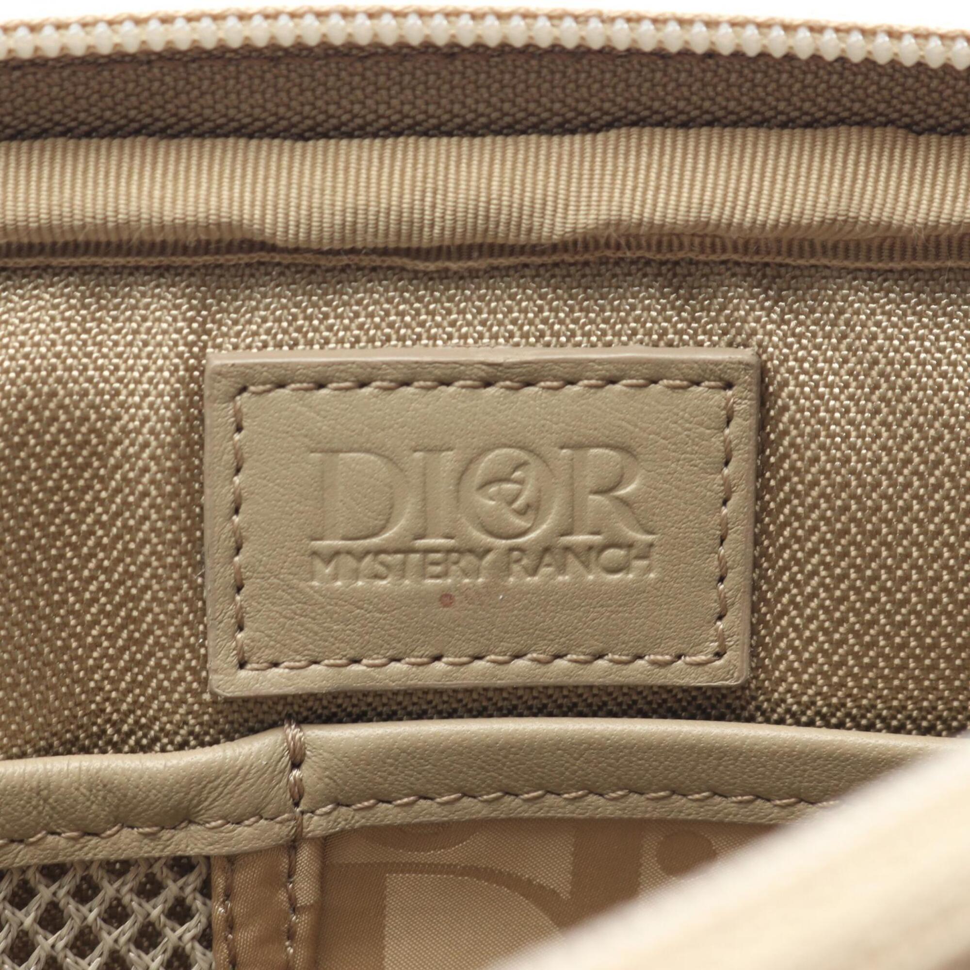 Christian Dior Beige Nylon Leather Fanny Pack Handbag Saddle Bag (Pre-Owned)