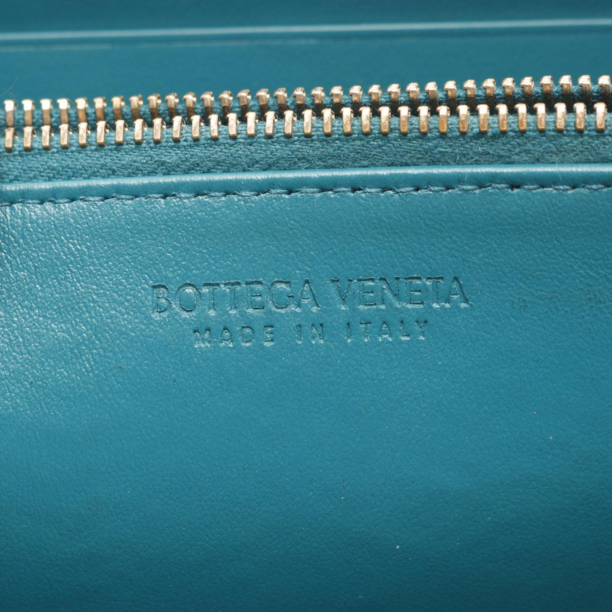 Bottega Veneta Green Leather Long Wallet (Bi-Fold) (Pre-Owned)