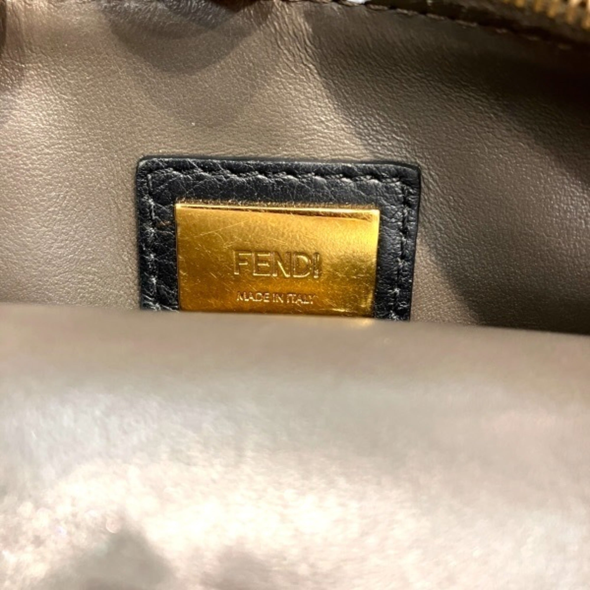 Fendi 2Jours Black Leather Handbag Shoulder Bag (Pre-Owned)
