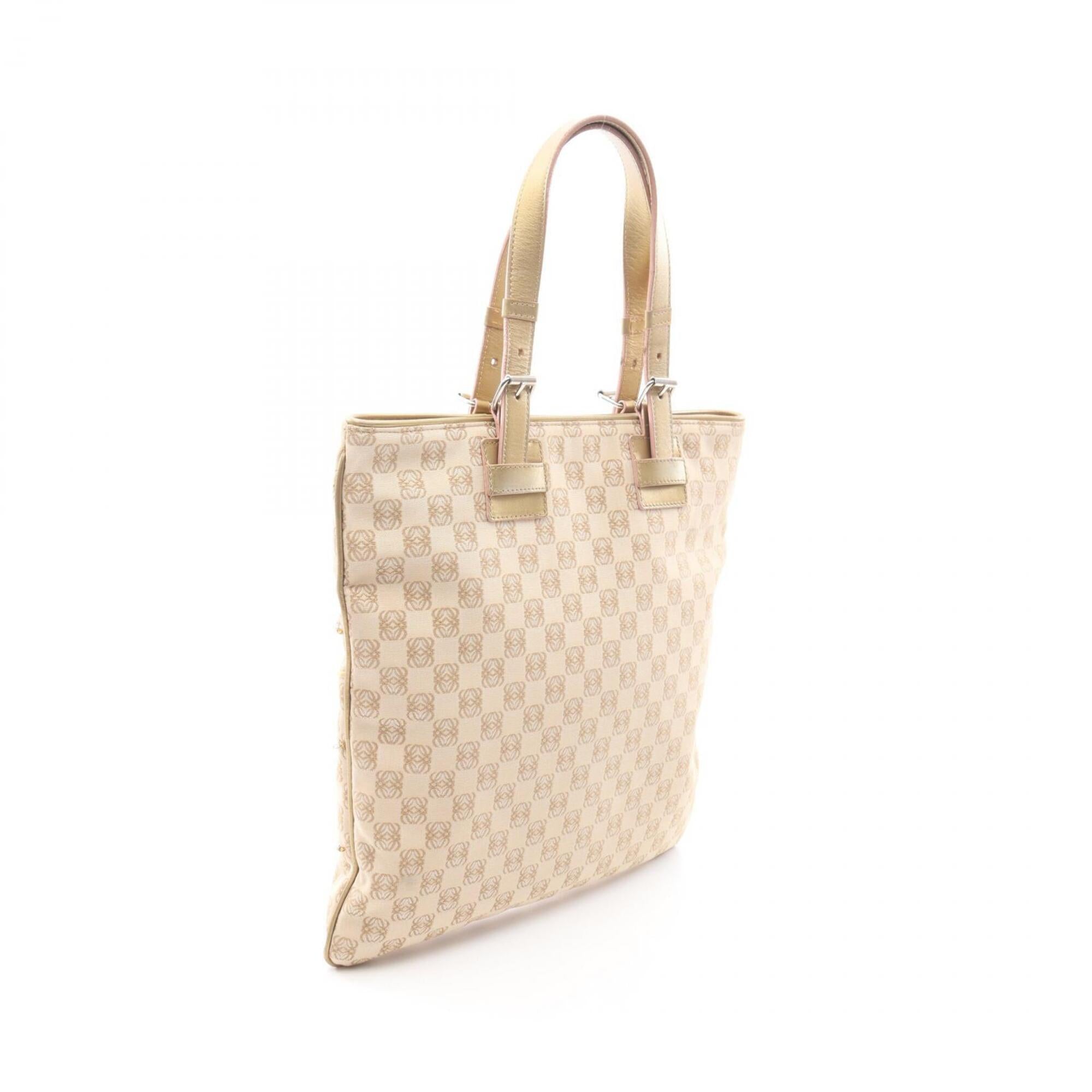 Loewe Beige Canvas Leather Handbag (Pre-Owned)