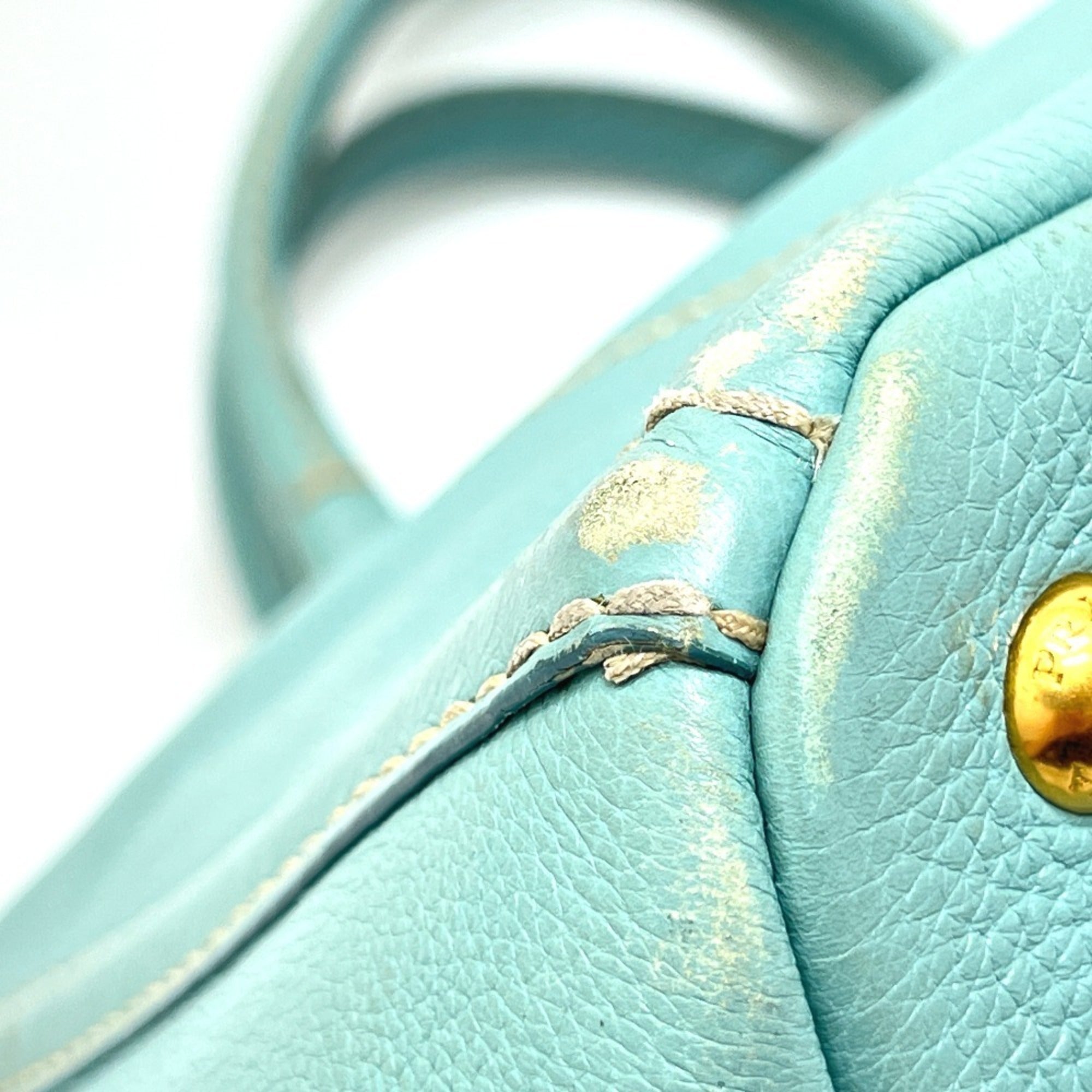 Prada Blue Canapa Handbag Tote Bag (Pre-Owned)