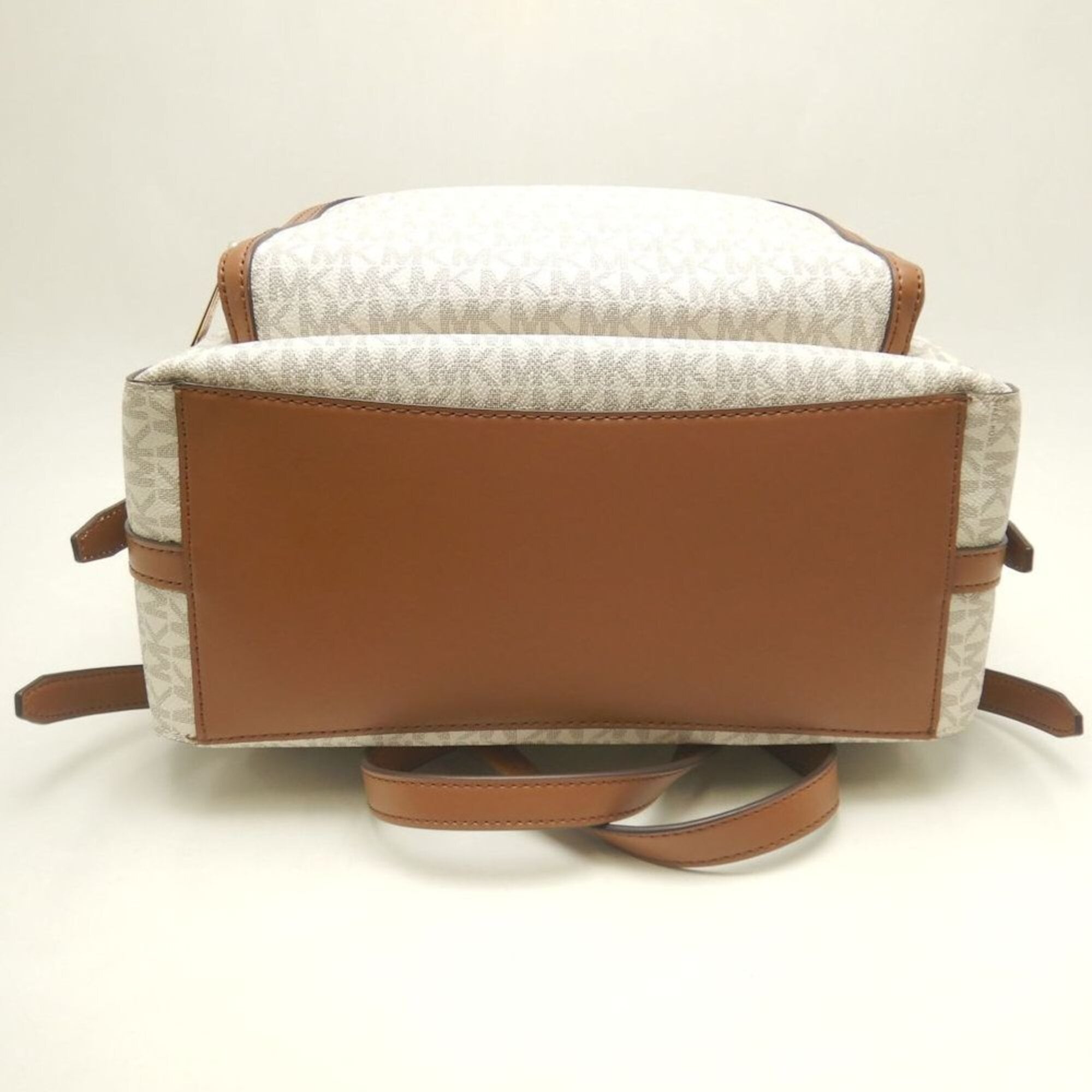 Michael Kors Brown Coated Canvas Leather Backpack (Pre-Owned)