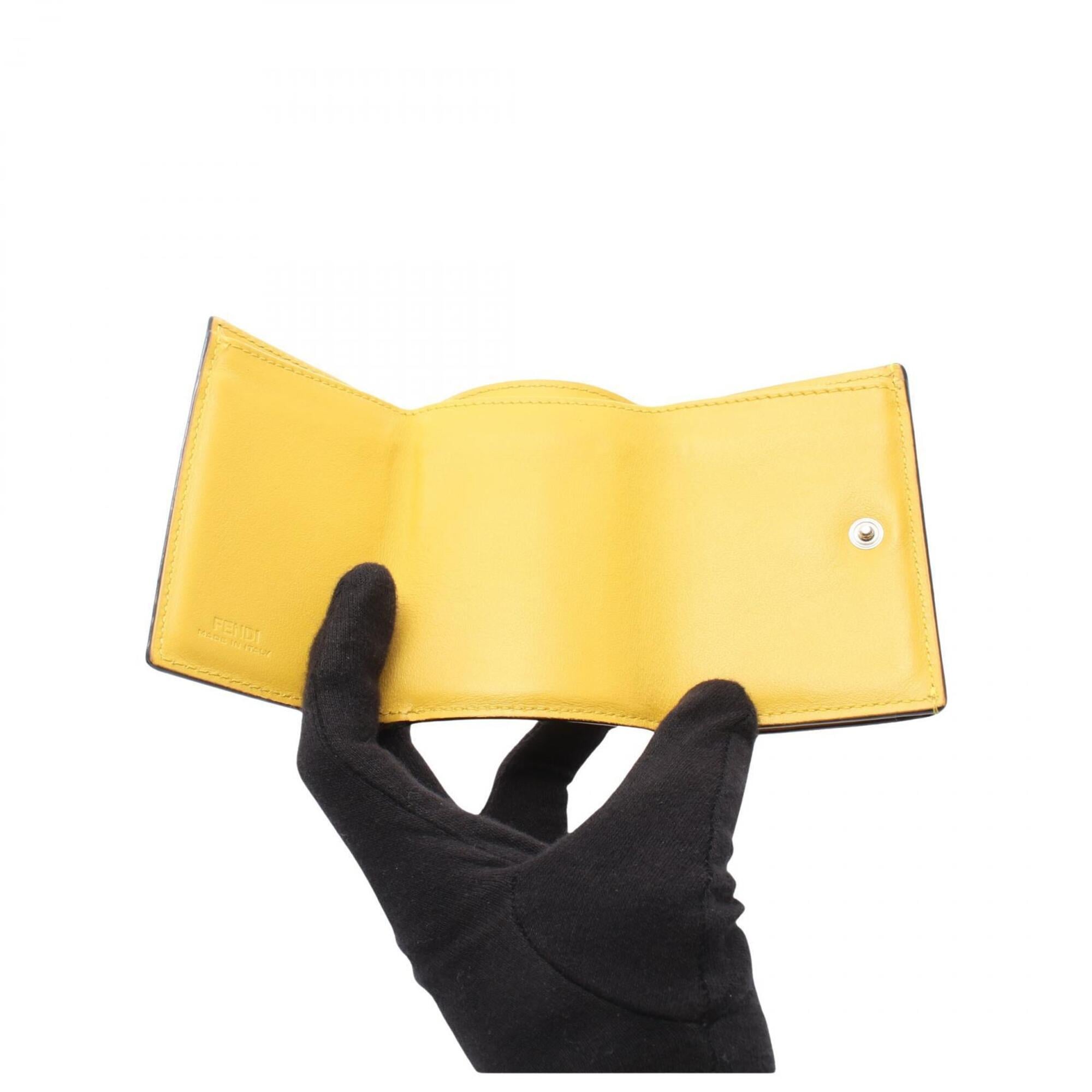 Fendi Yellow Leather Wallet (Tri-Fold) (Pre-Owned)