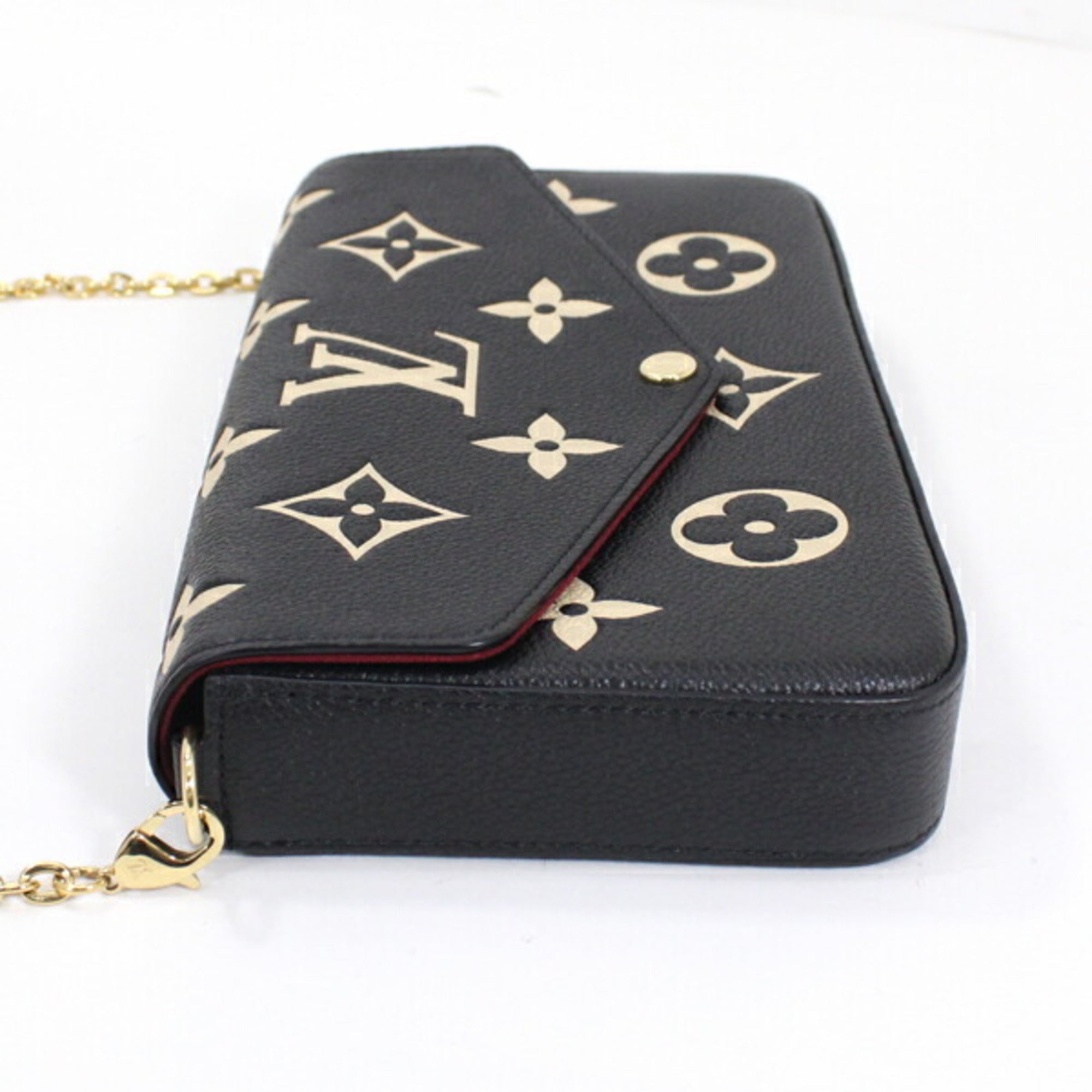 Louis Vuitton Beige Bicolor Black Monogram Empreinte Clutch Bag Pochette Shoulder Bag (Pre-Owned)