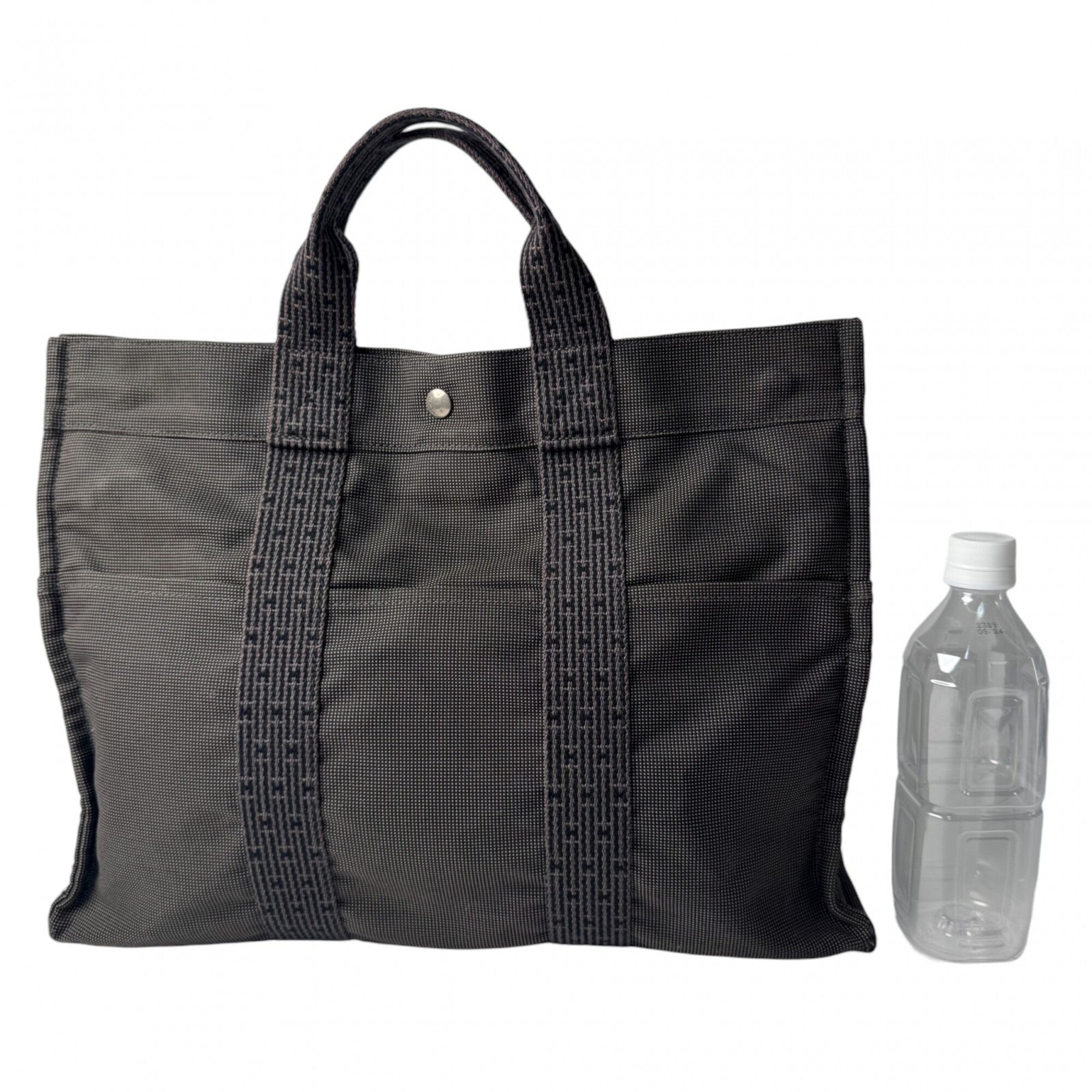 Hermes Gray Canvas Tote Bag (Pre-Owned)