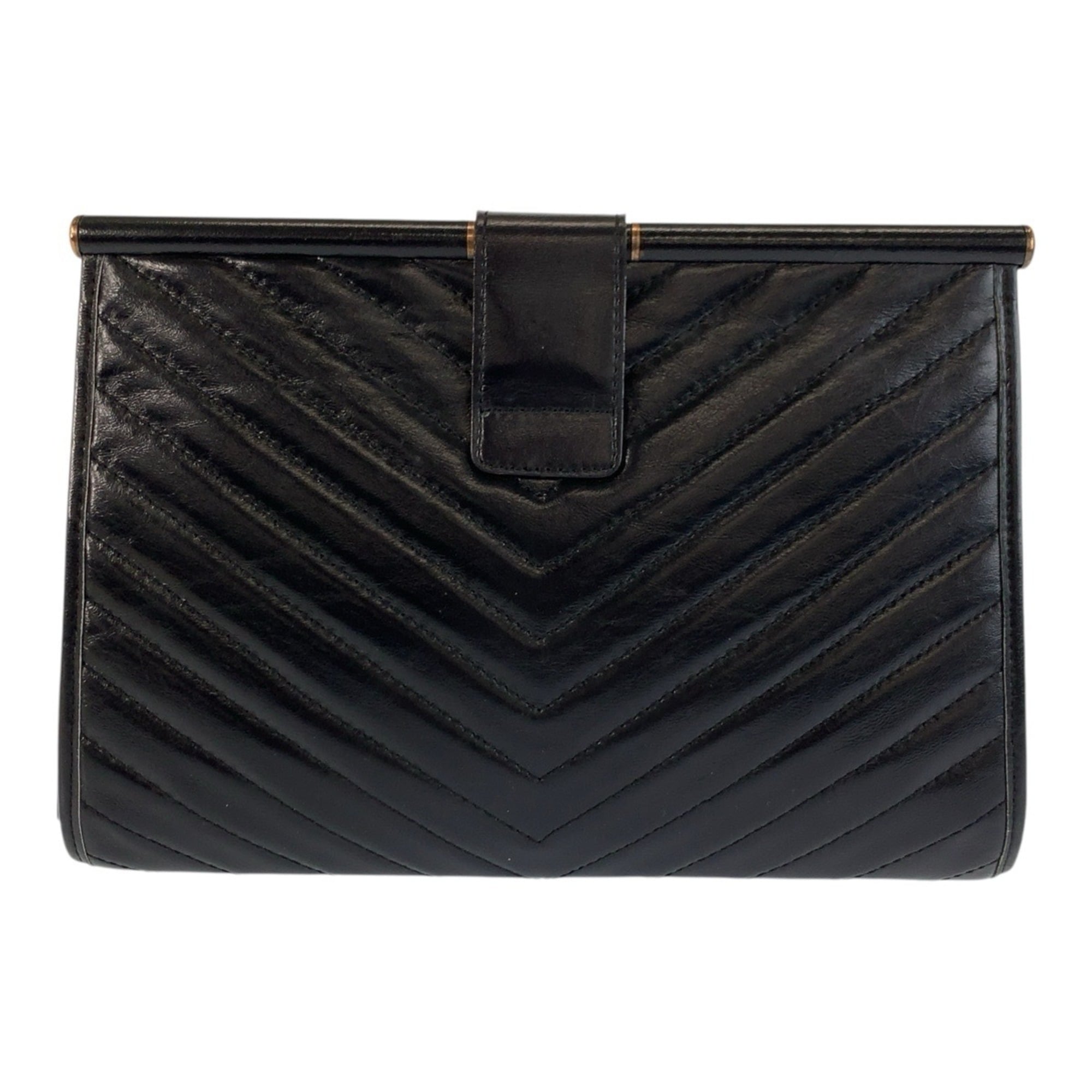 Yves Saint Laurent Black Leather Clutch Bag (Pre-Owned)