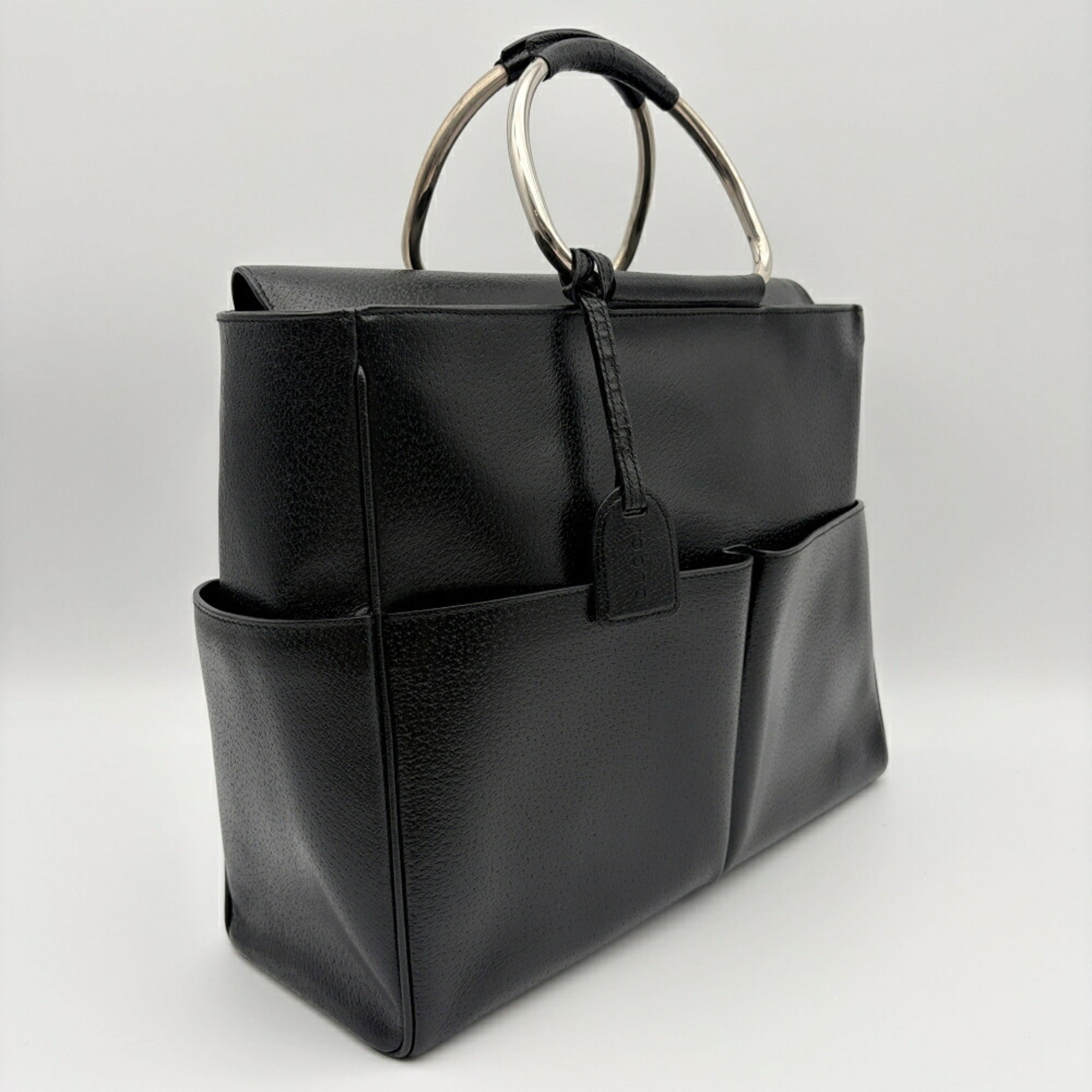Gucci Black Leather Tote Bag (Pre-Owned)