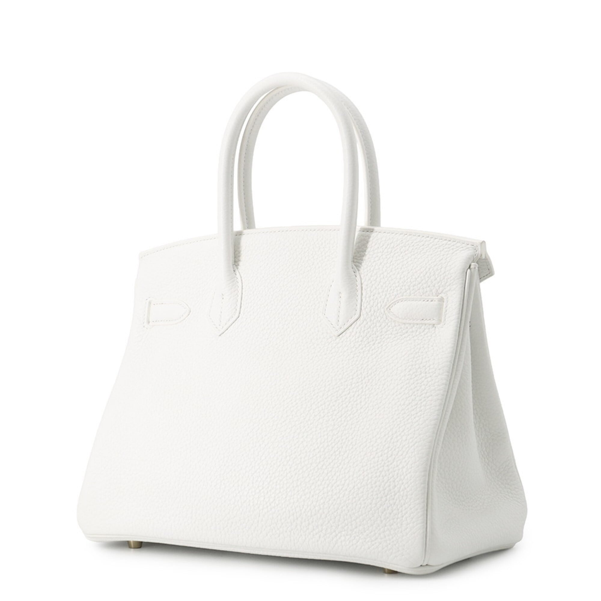 Hermes White Taurillon Clemence Leather Handbag (Pre-Owned)