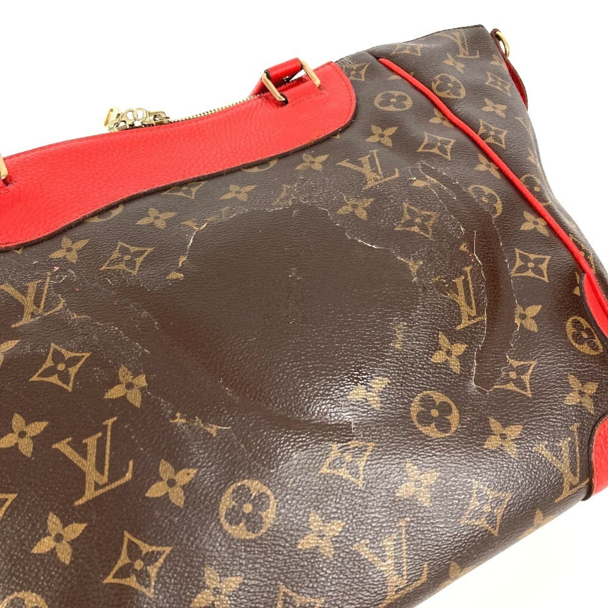 Louis Vuitton Brown Red Color Monogram Shoulder Bag (Pre-Owned)