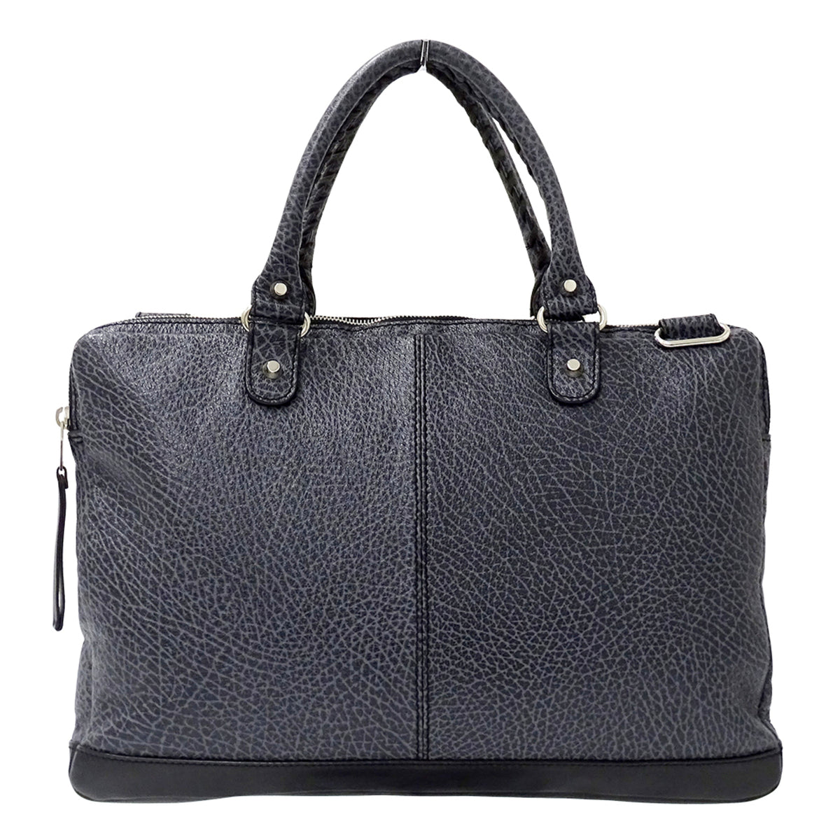 Balenciaga Blue Gray Leather Briefcase Handbag (Pre-Owned)