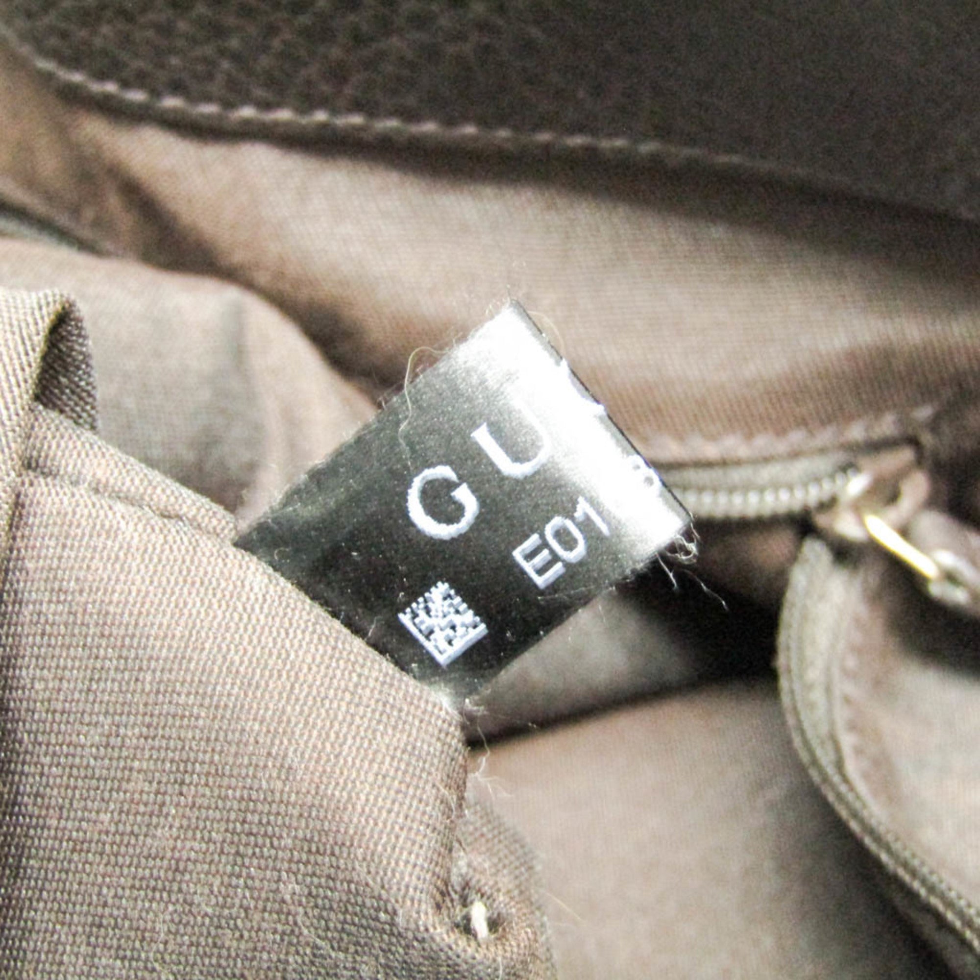 Gucci Diamante Beige Brown Canvas Leather Tote Bag (Pre-Owned)
