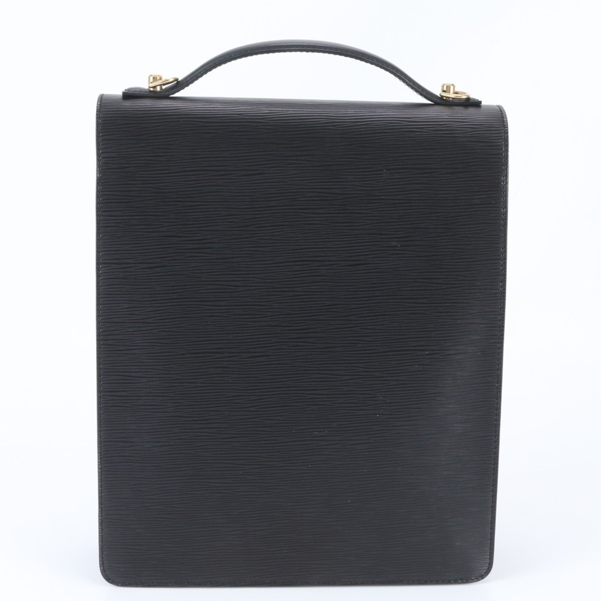 Louis Vuitton Black Noir Leather Briefcase Handbag (Pre-Owned)