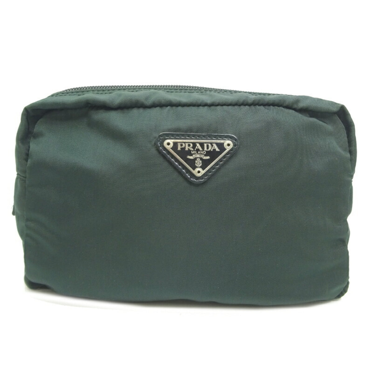 Prada Dark Green Nylon Pouch (Pre-Owned)