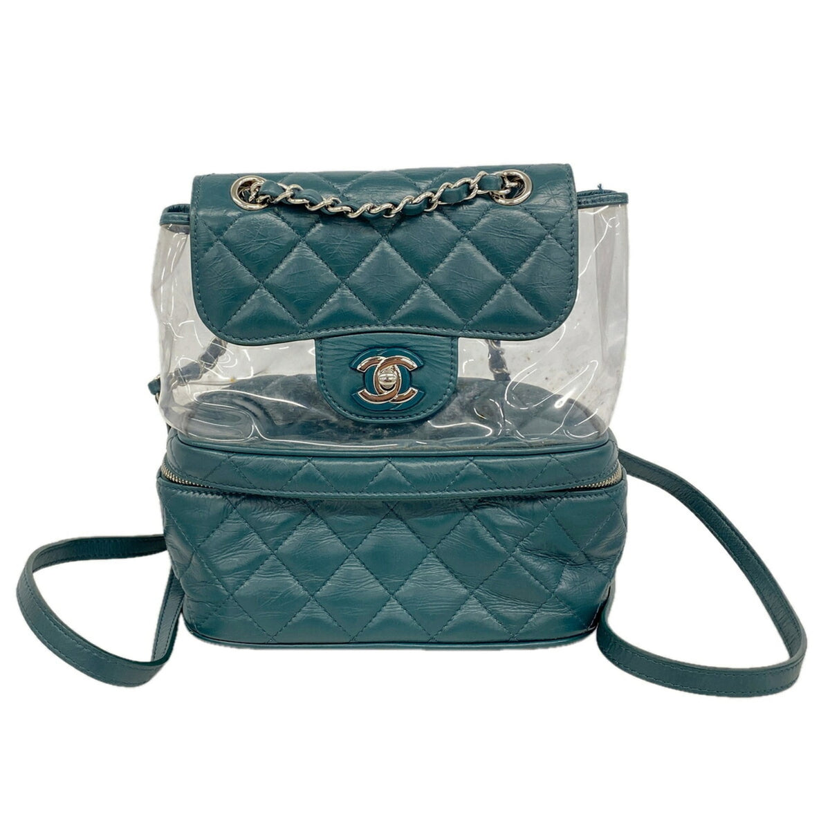 Chanel Green Leather Vinyl Backpack (Pre-Owned)