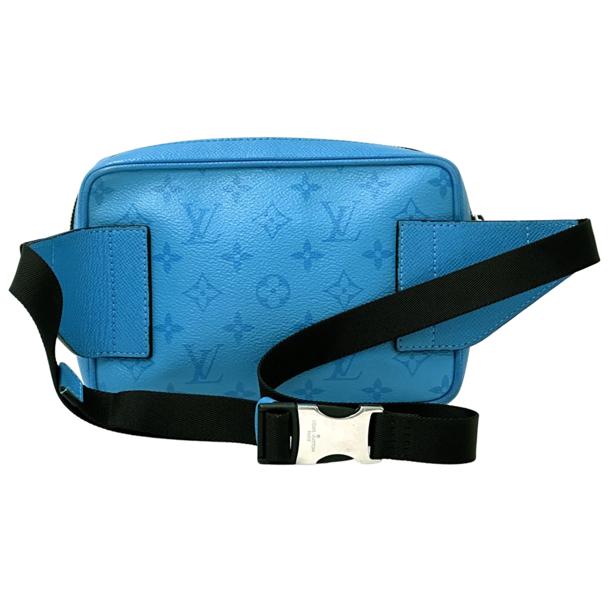 Louis Vuitton Blue Taiga Leather Handbag Sling Bag (Pre-Owned)