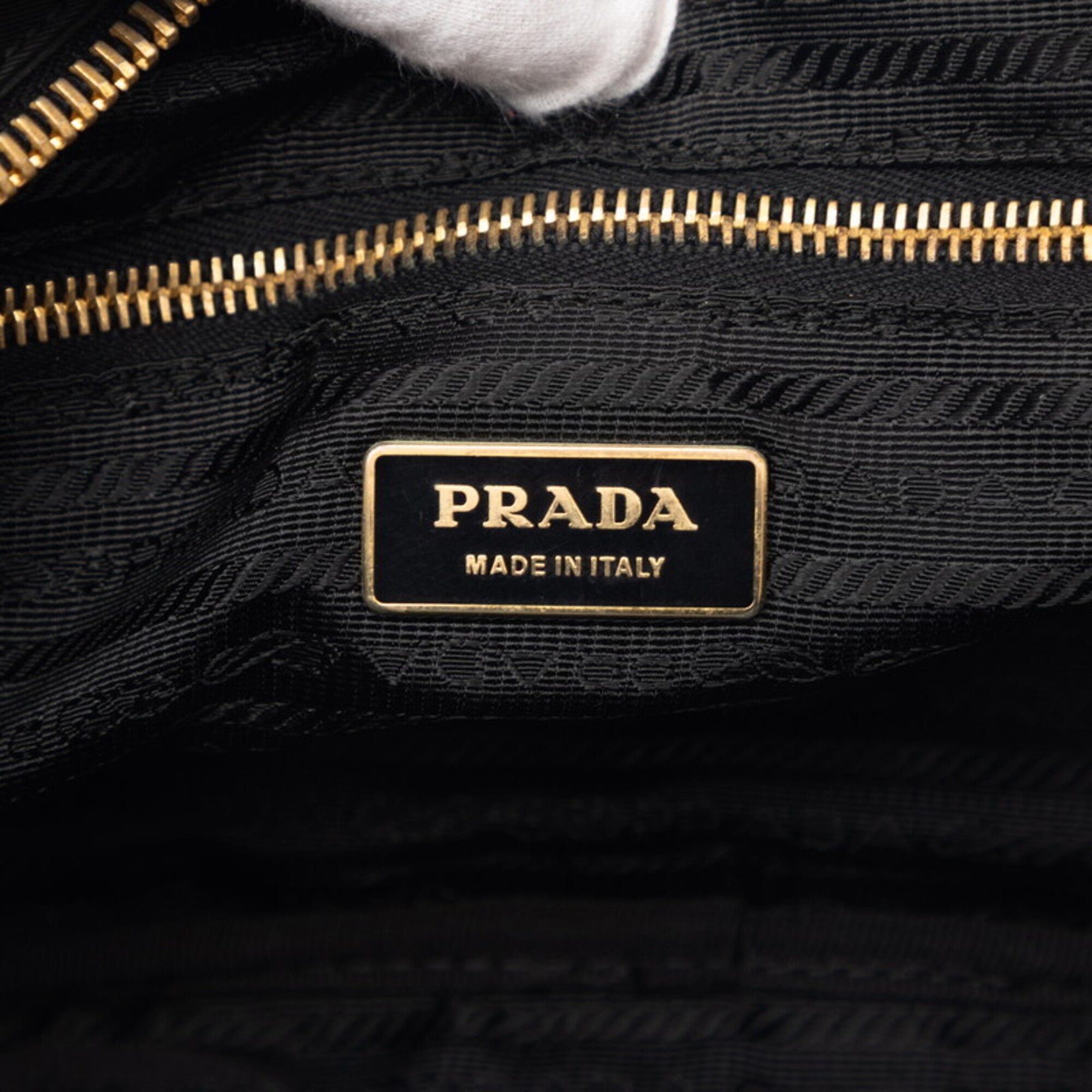 Prada Black Multi-Color Nylon Leather Handbag (Pre-Owned)