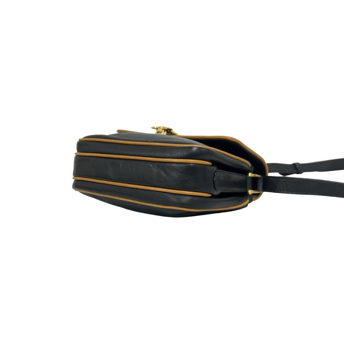 Celine Black Brown Leather Pochette Shoulder Bag (Pre-Owned)