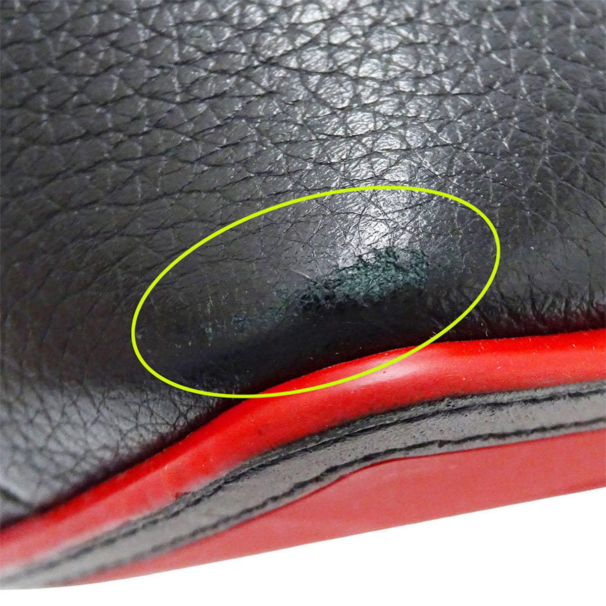 Christian Louboutin Black Red Color Leather Handbag Shoulder Bag (Pre-Owned)