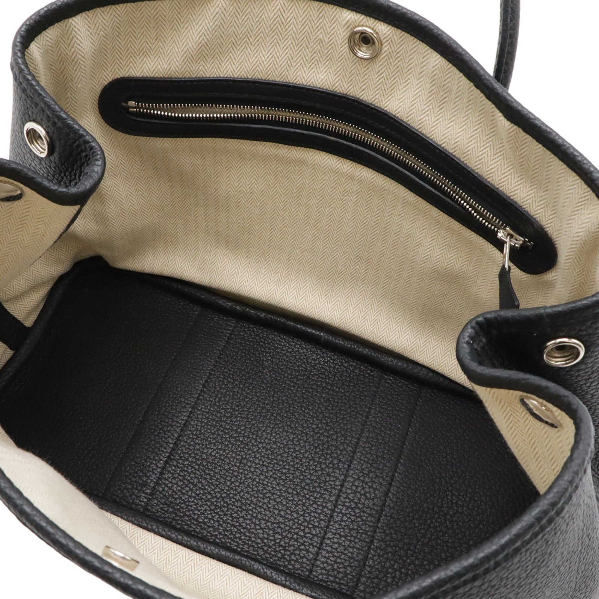 Hermes Black Negonda Leather Handbag Tote Bag (Pre-Owned)