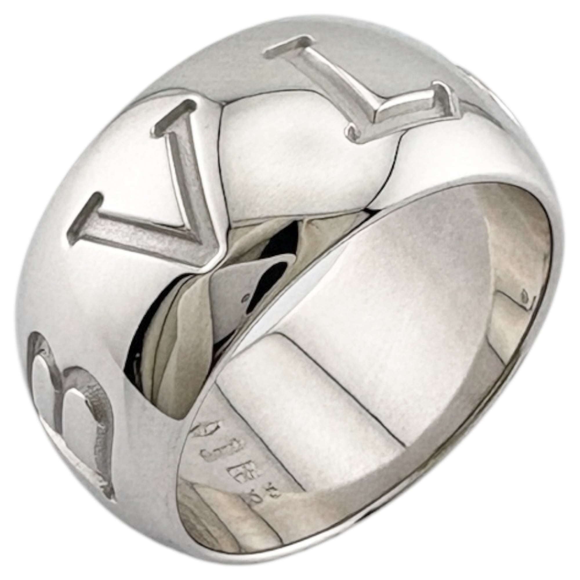 Bvlgari Silver White Gold (18K) Band Ring (Pre-Owned)