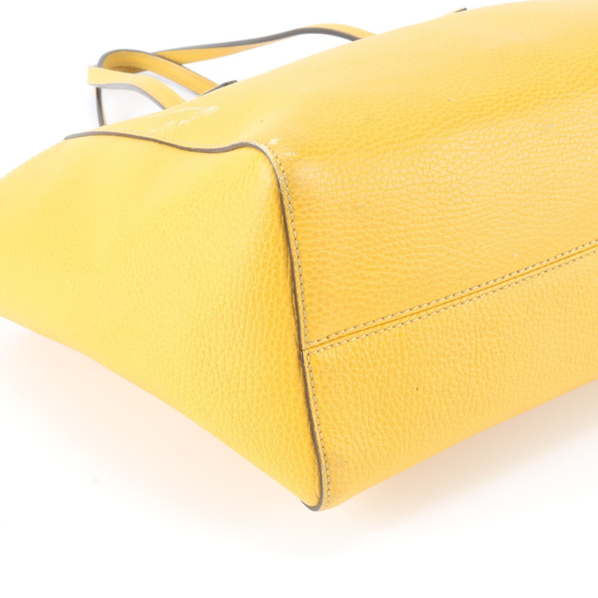 Gucci Yellow Leather Handbag Tote Bag (Pre-Owned)