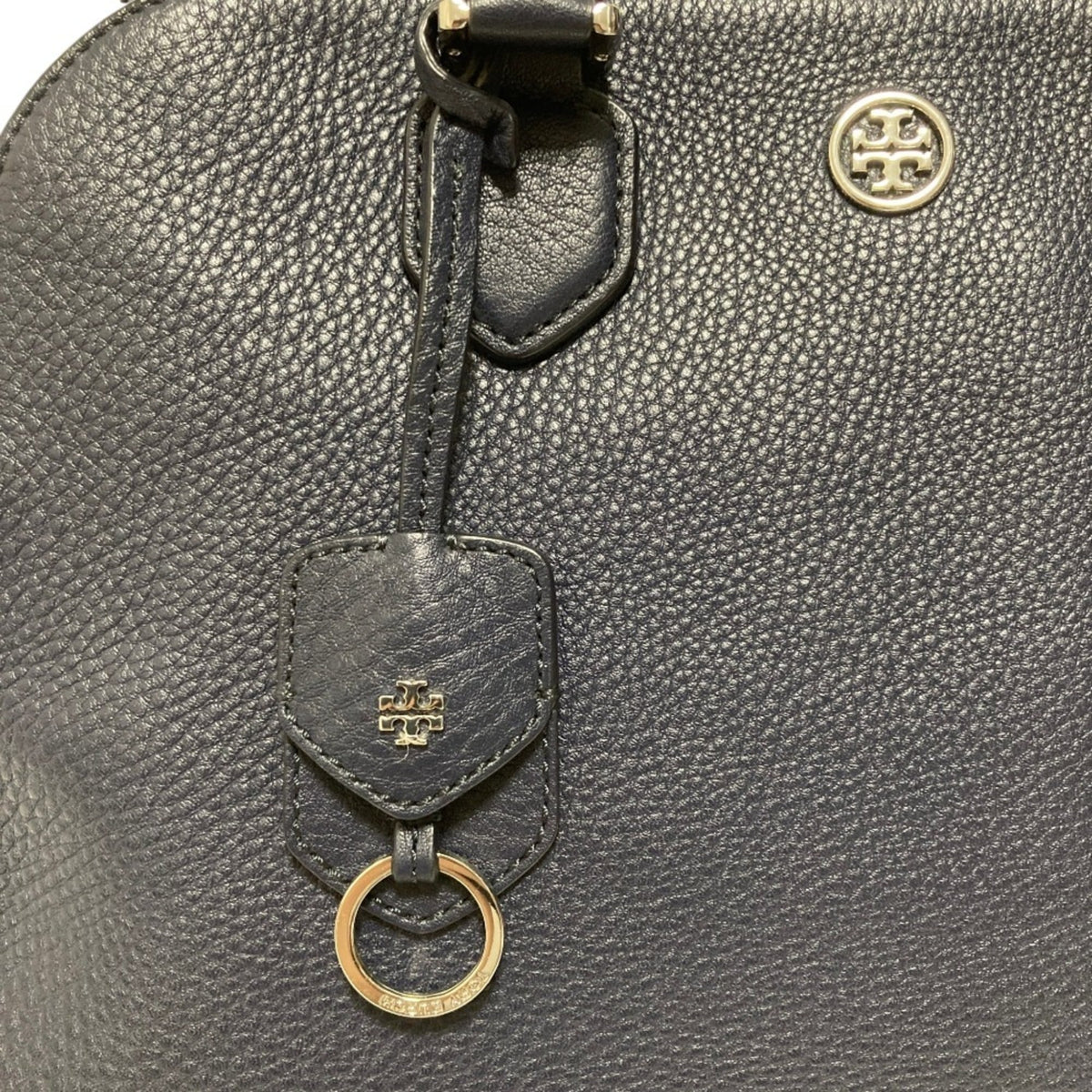 Tory Burch Green Navy Leather Shoulder Bag (Pre-Owned)