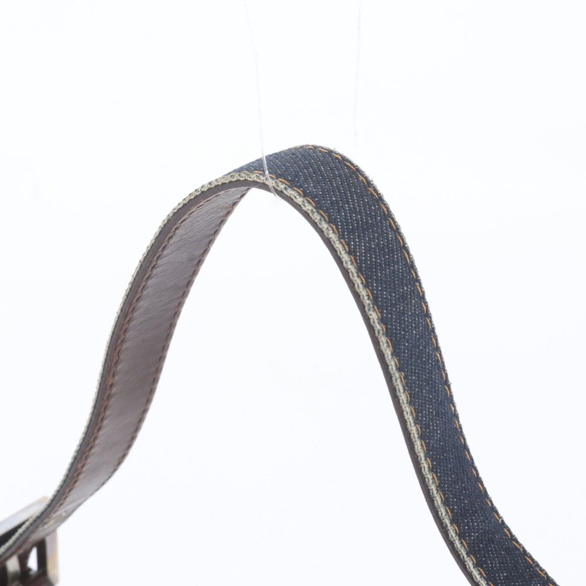 Fendi Blue Leather Canvas Shoulder Bag (Pre-Owned)