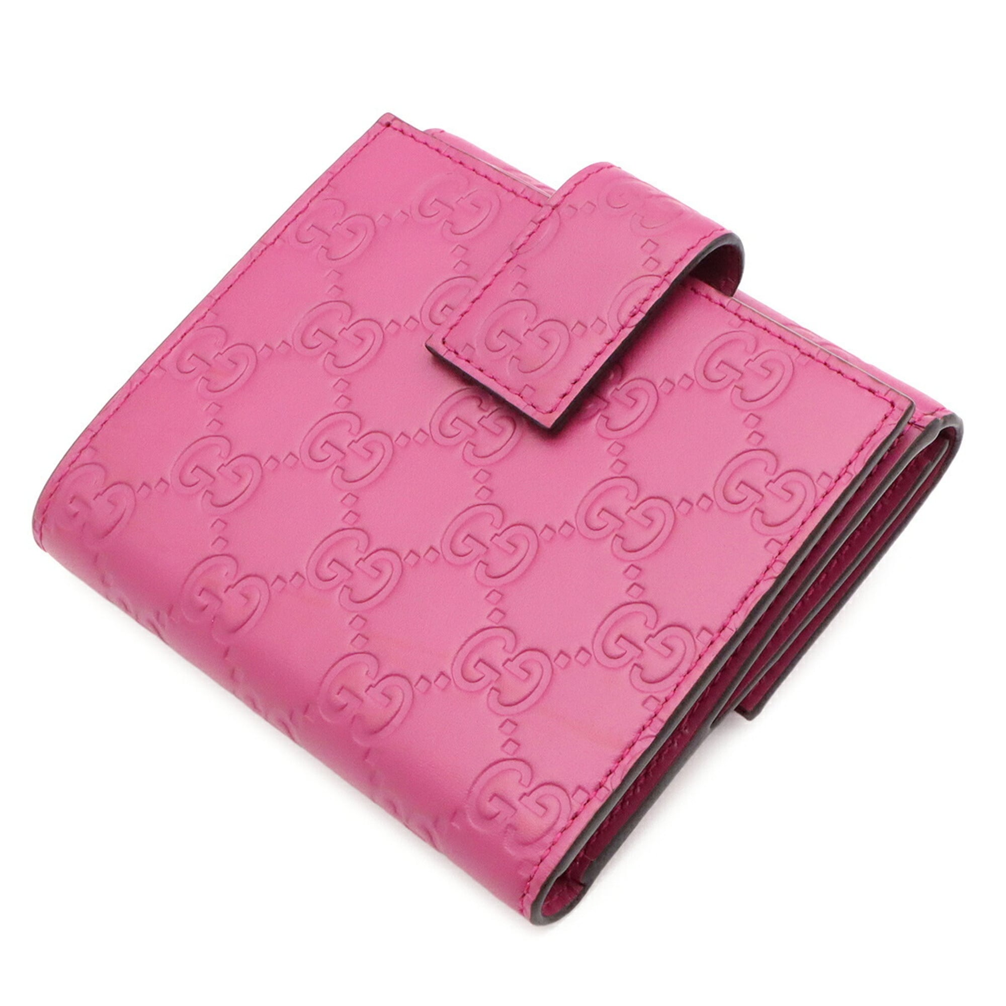 Gucci Pink Purple Gg Leather Wallet (Bi-Fold) (Pre-Owned)