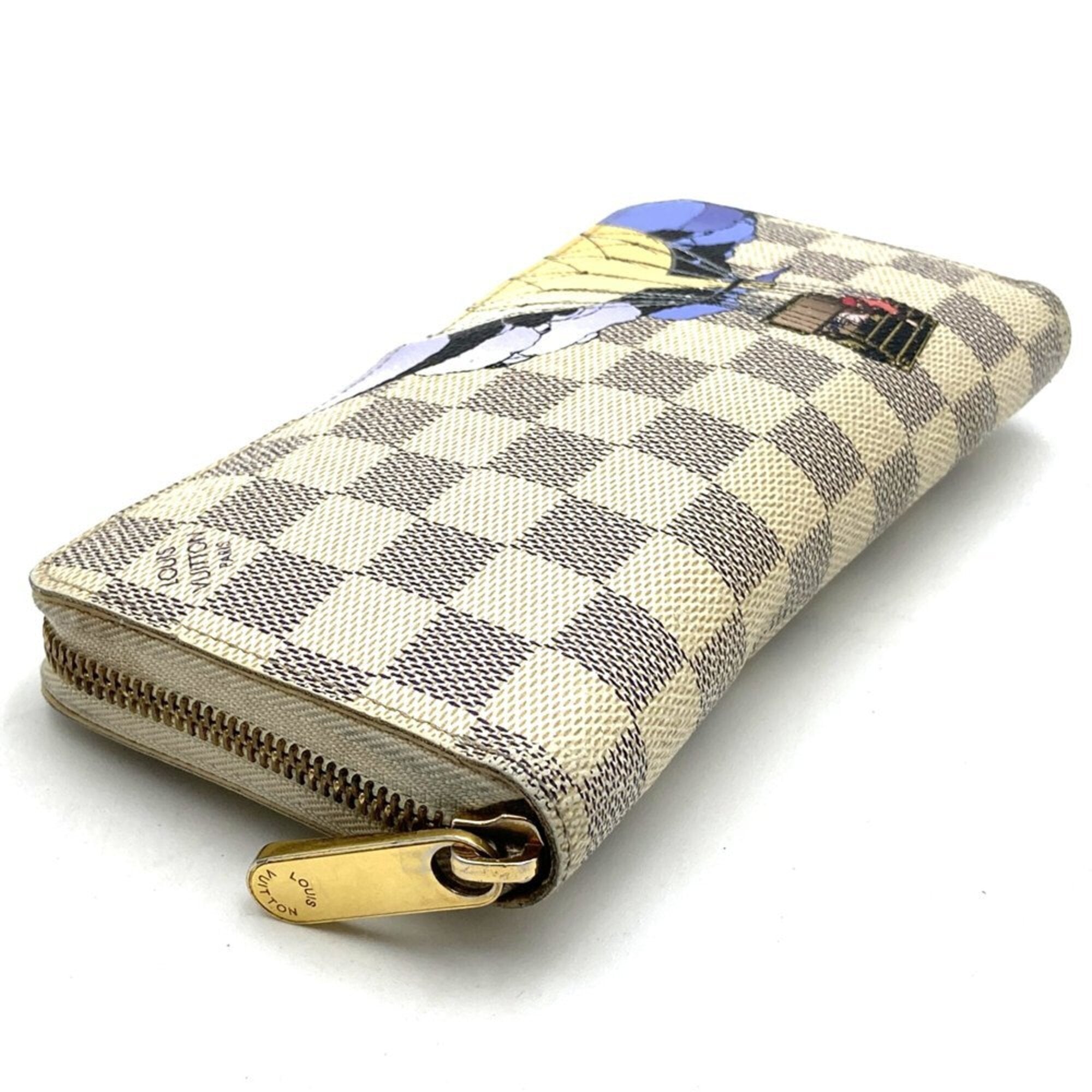 Louis Vuitton White Damier Azur Canvas Long Wallet (Bi-Fold) (Pre-Owned)