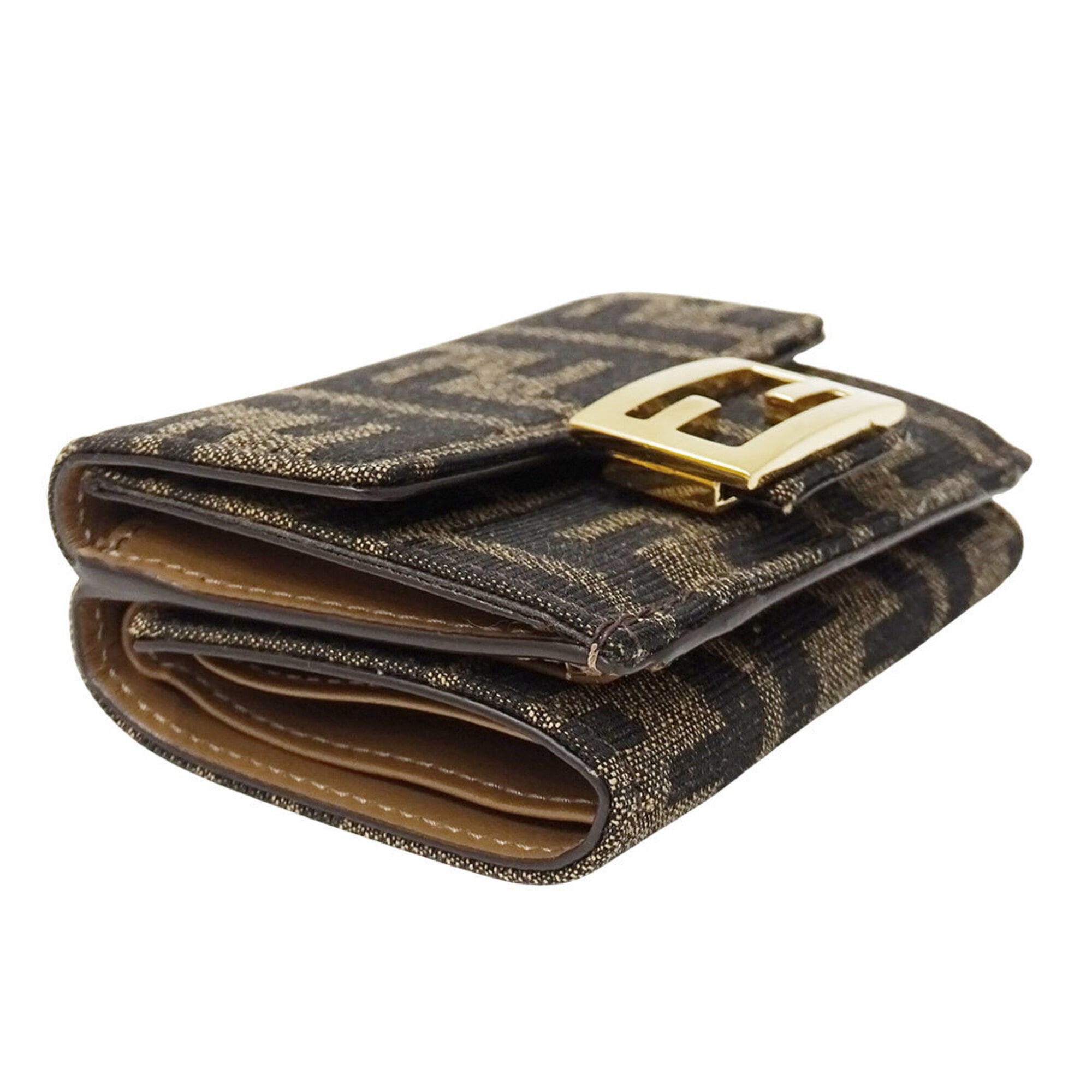 Fendi Brown Canvas Wallet (Tri-Fold) (Pre-Owned)