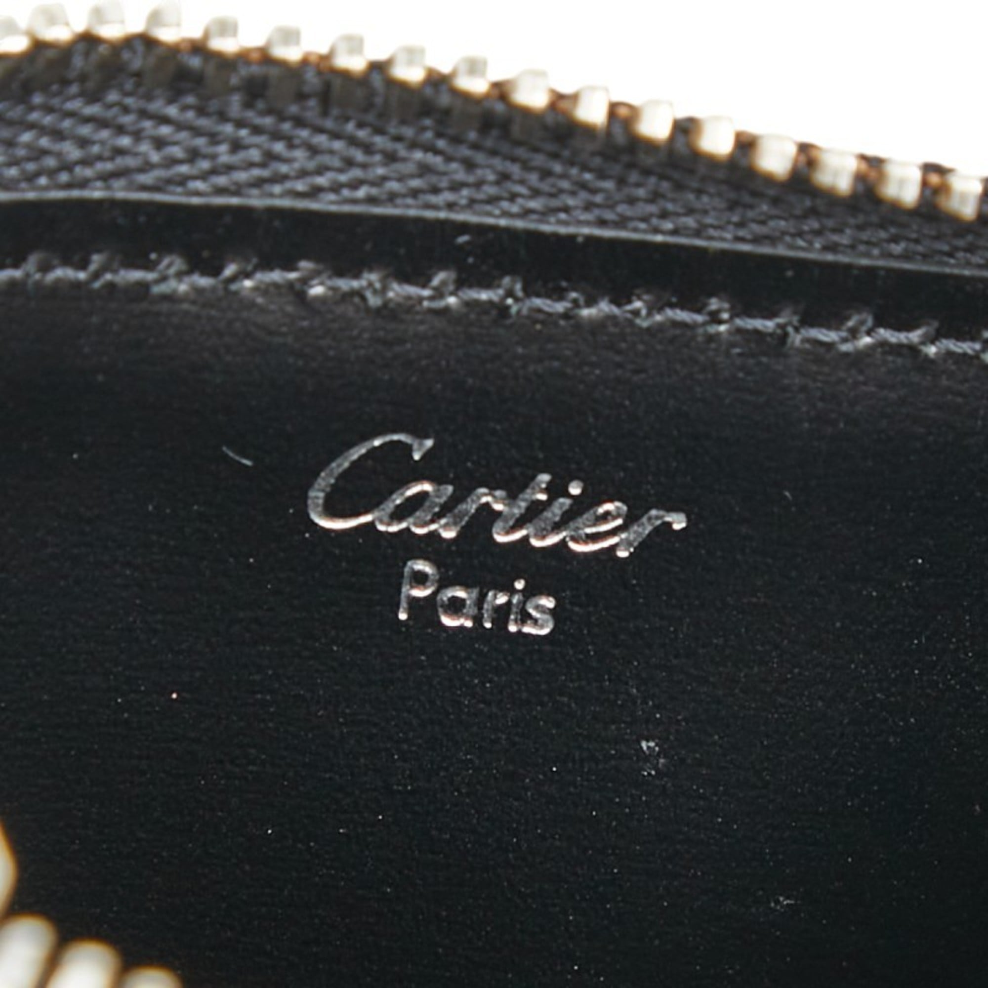 Cartier Black Leather Coin Purse/Coin Case (Pre-Owned)