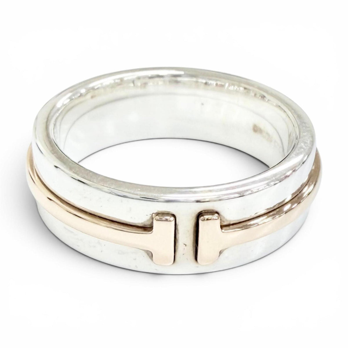 Tiffany Gold Silver Gold (18K) Silver 925 Band Ring (Pre-Owned)