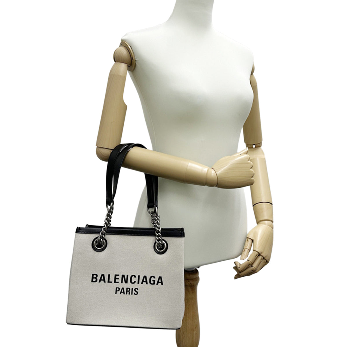 Balenciaga Black Canvas Handbag Shoulder Bag Tote Bag (Pre-Owned)
